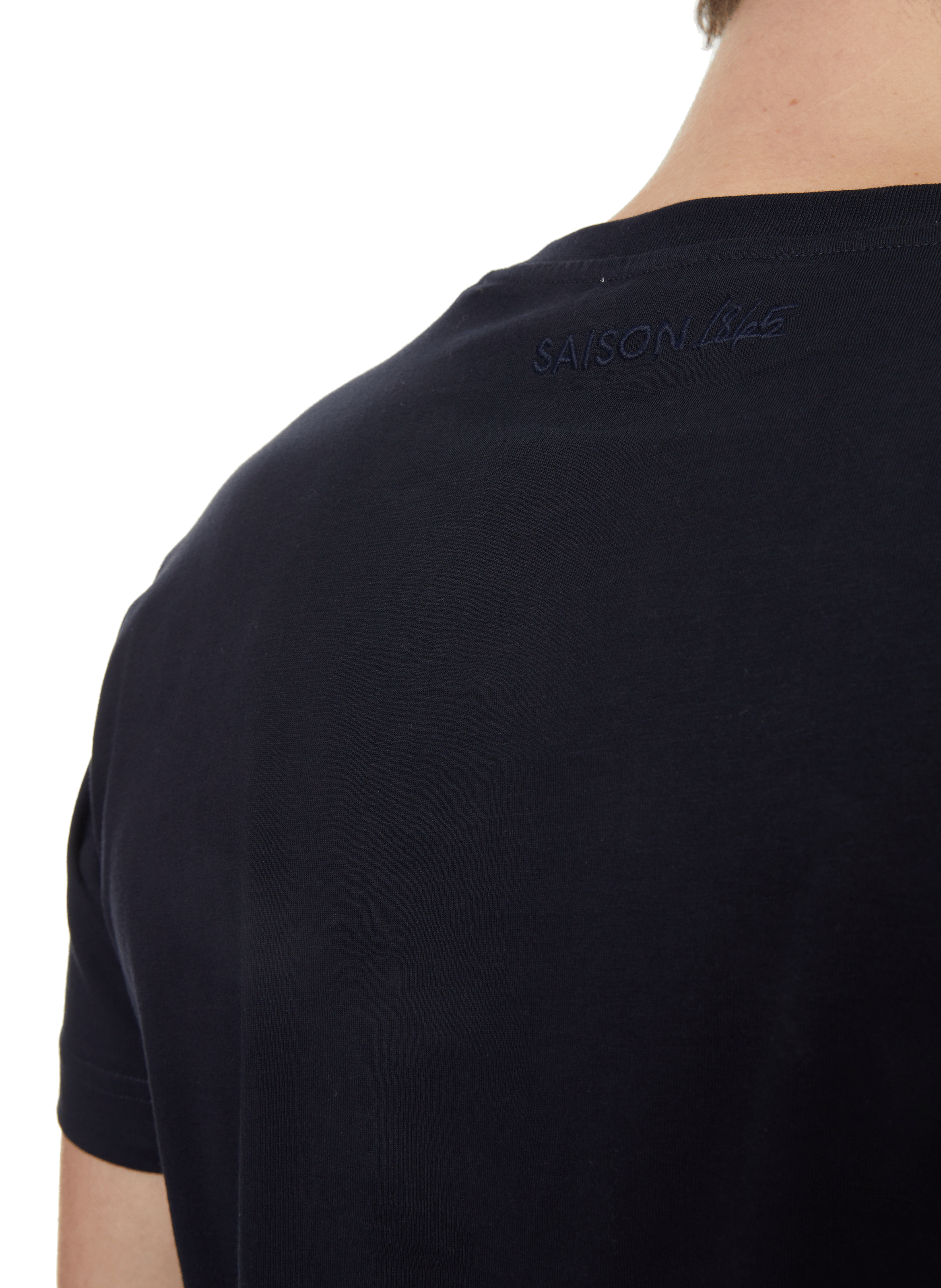 T-shirt Baff col rond en coton Bleu