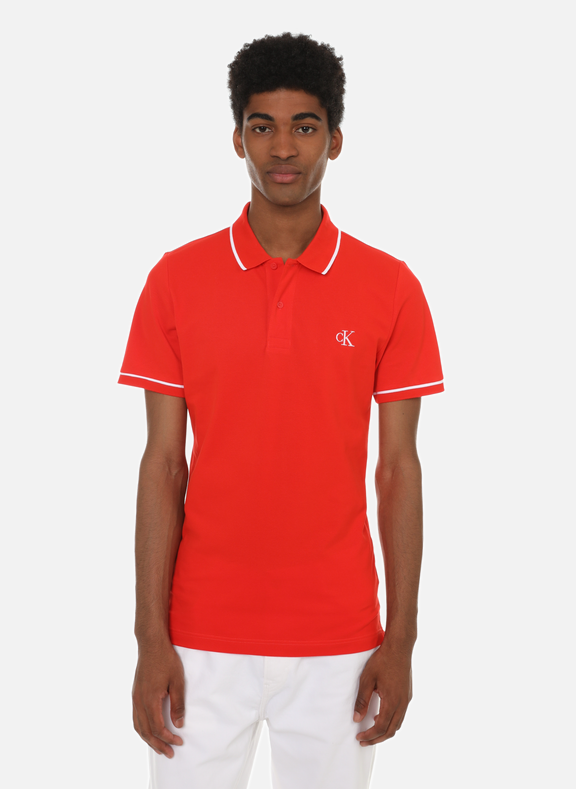 CALVIN KLEIN Cotton polo shirt  Red