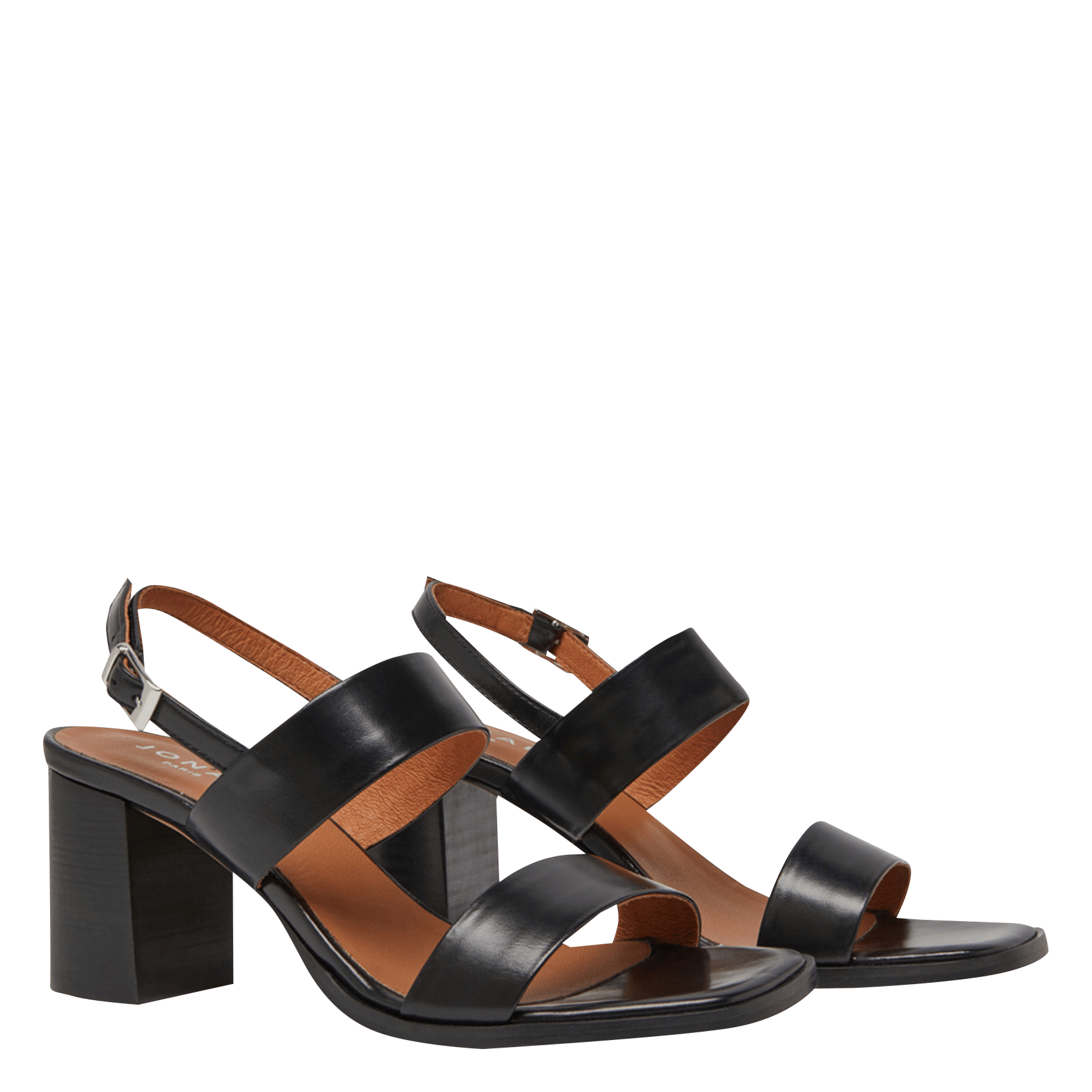 Sandales à talon en cuir valmont JONAK Noir