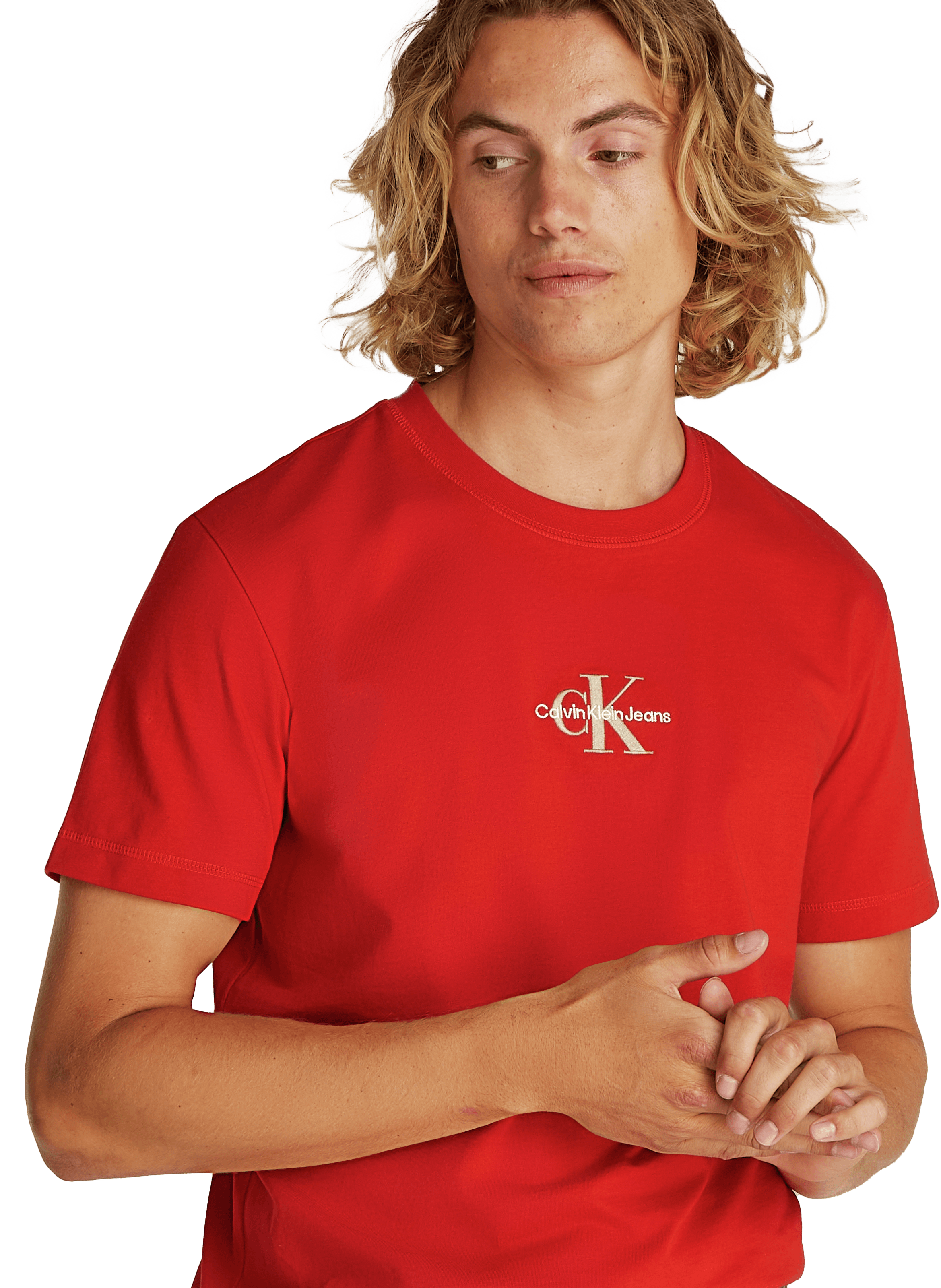  Logo cotton T-shirt CALVIN KLEIN Red