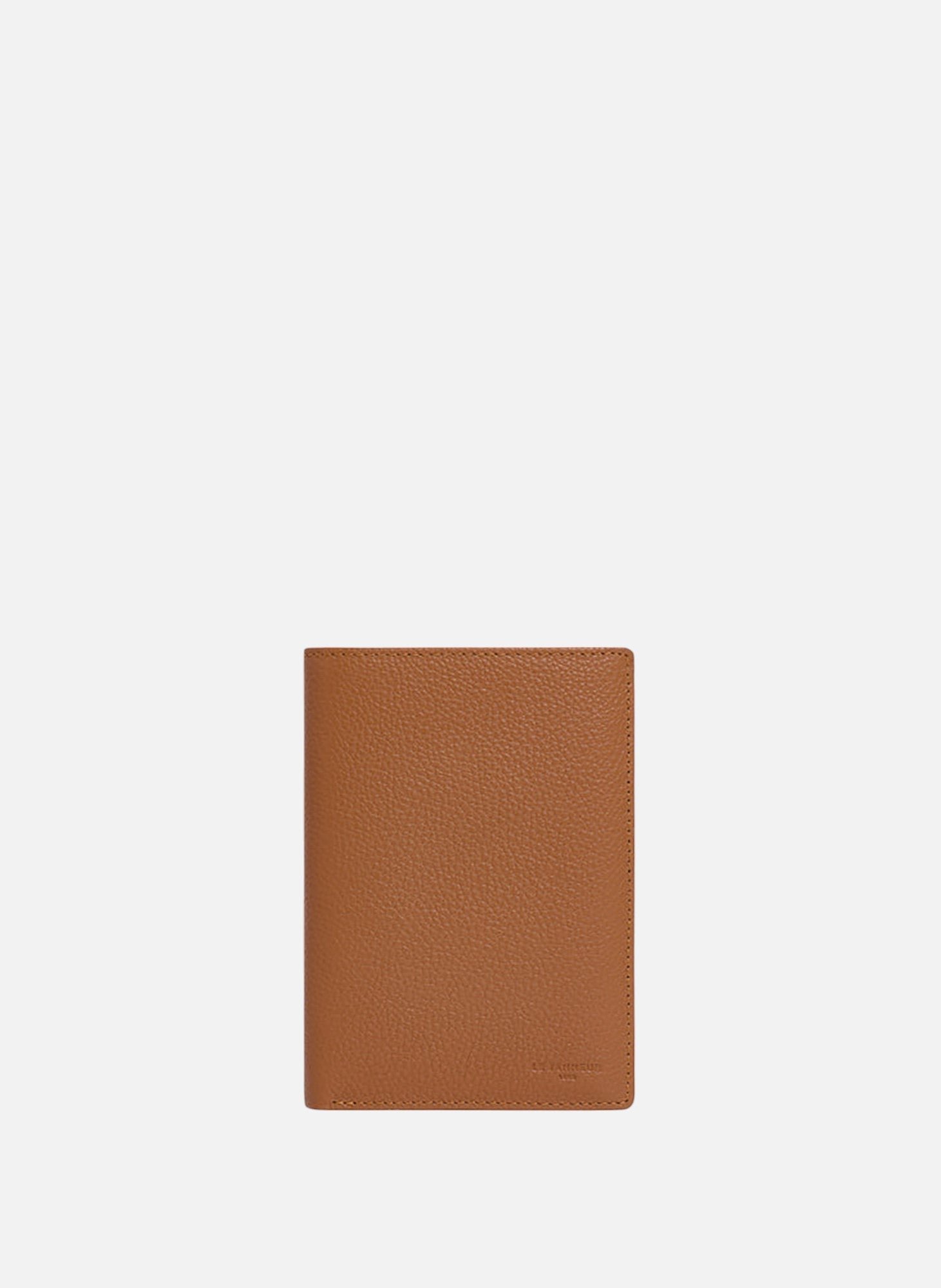 Grand portefeuille vertical zippé 2 volets Charles en cuir grainé MarronLE TANNEUR