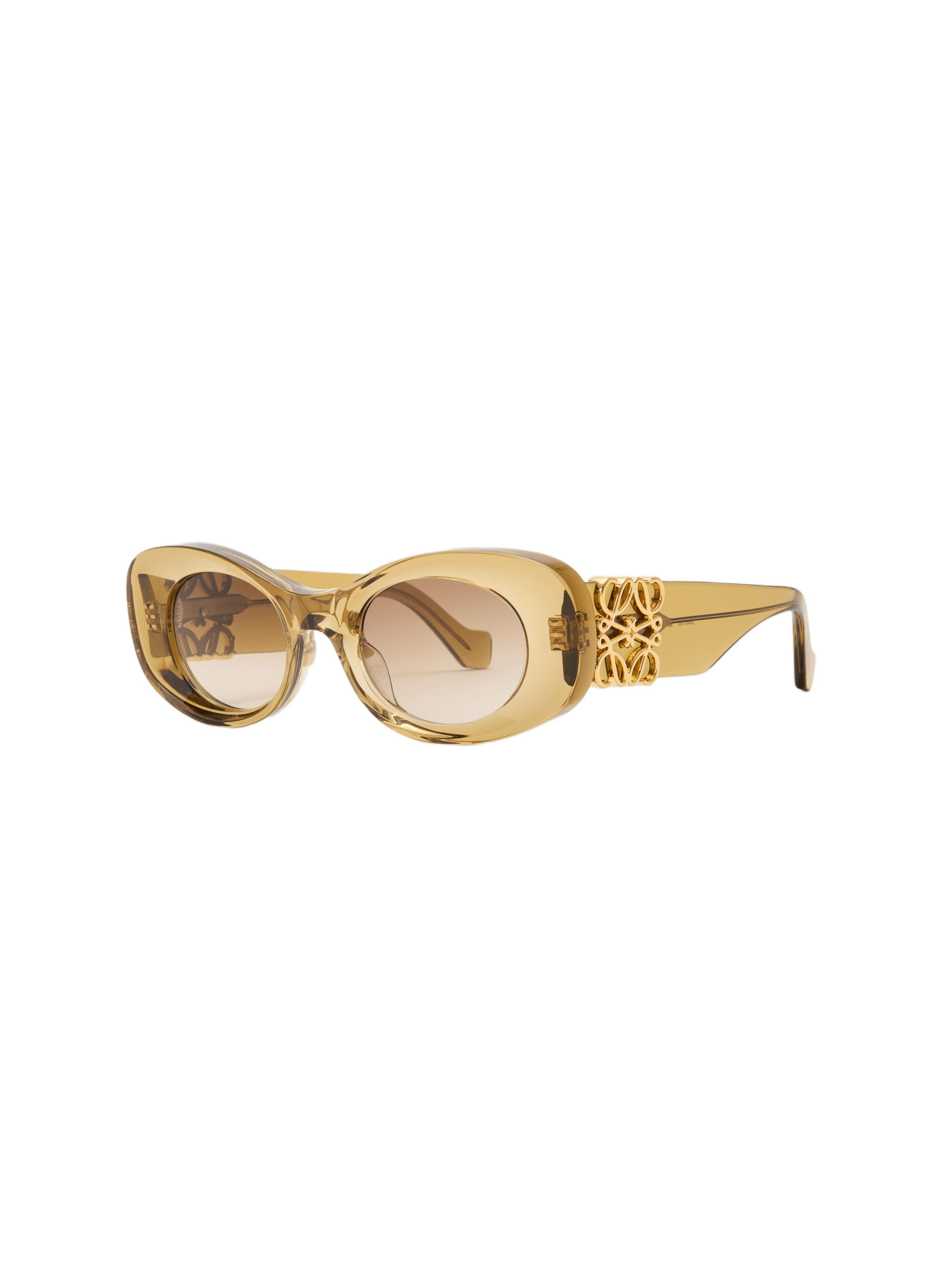 Beveled Oval Maxi Anagram Sunglasses LOEWE Yellow