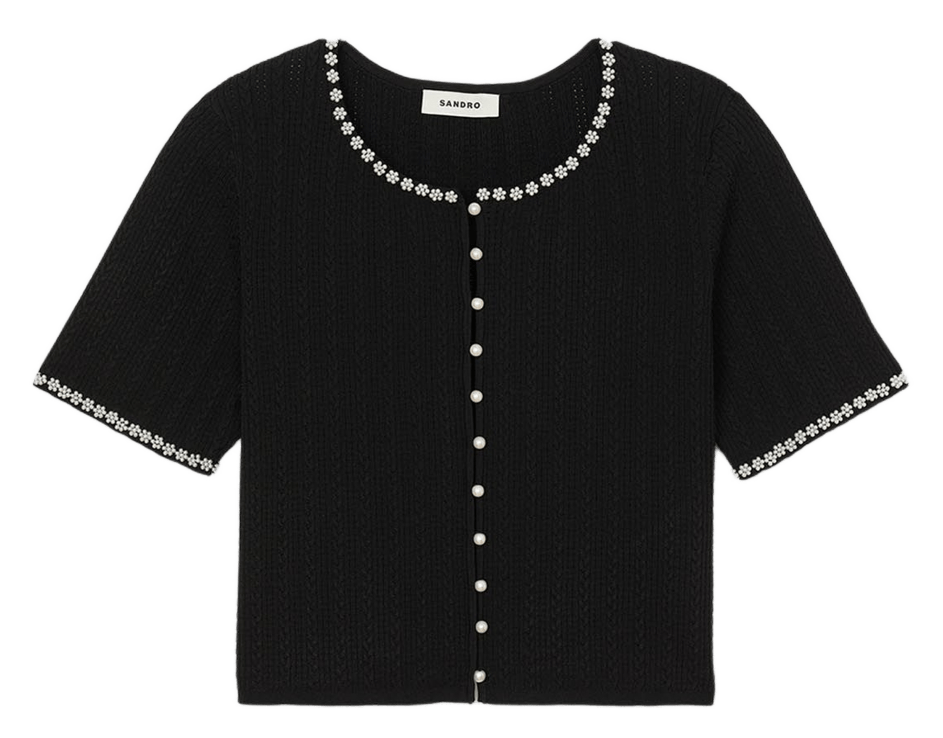 Gilet col rond SANDRO Noir