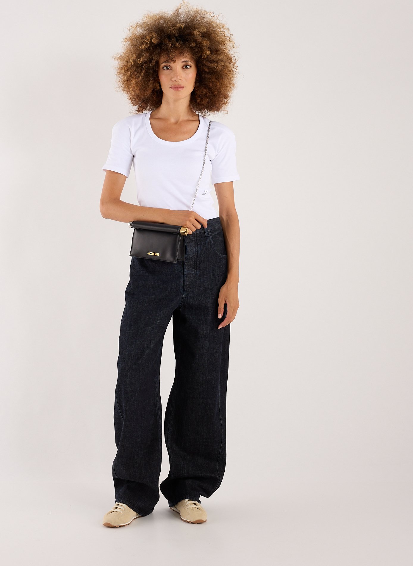 La petite pochette Rond Carré JACQUEMUS Noir