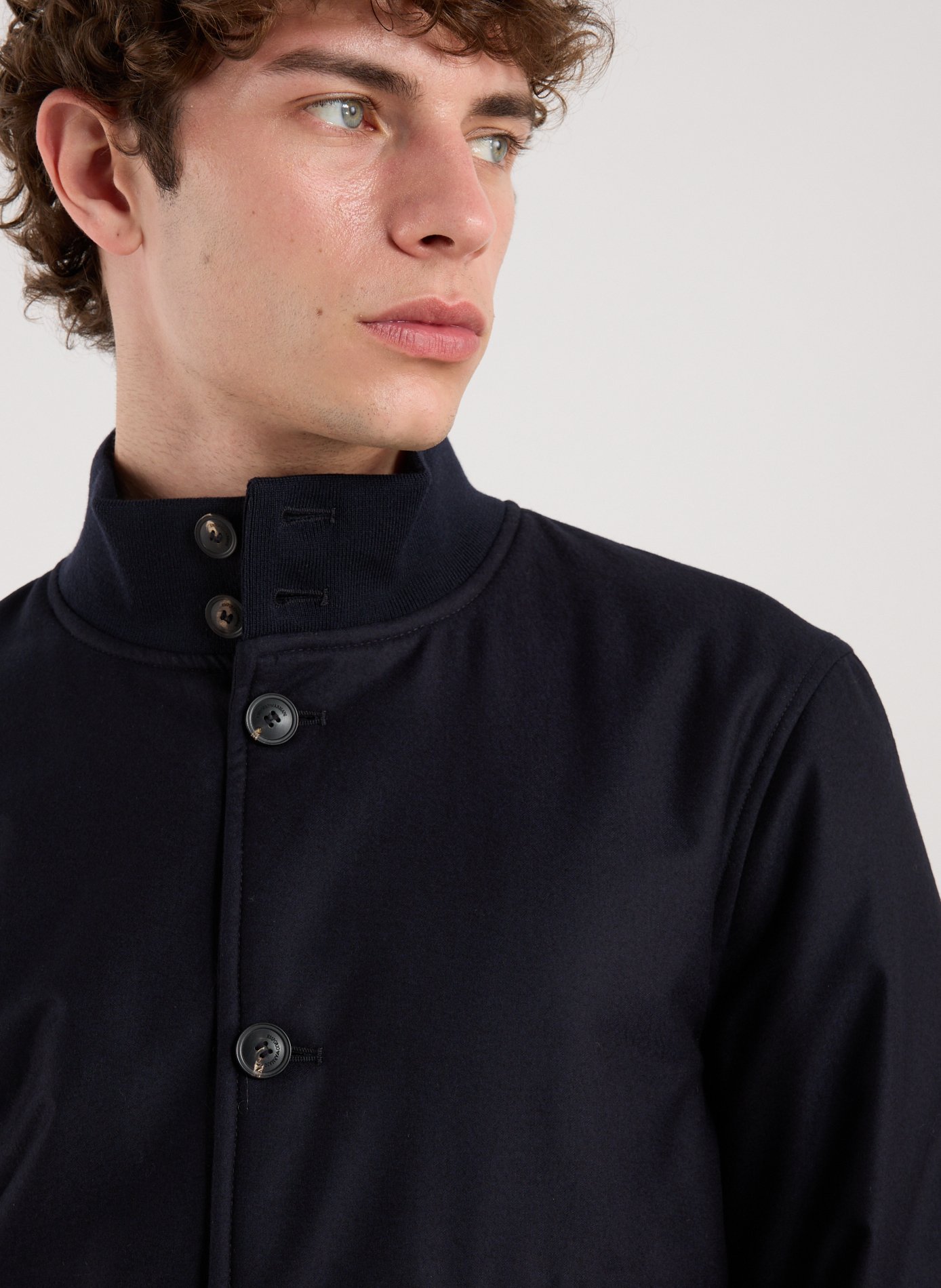 Wool stand-up collar jacket EMPORIO ARMANI Blue