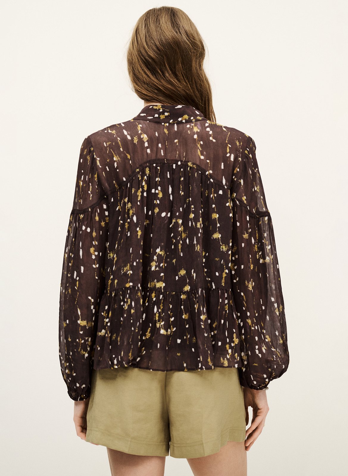 Blouse droite imprimée kamala BA&SH Marron