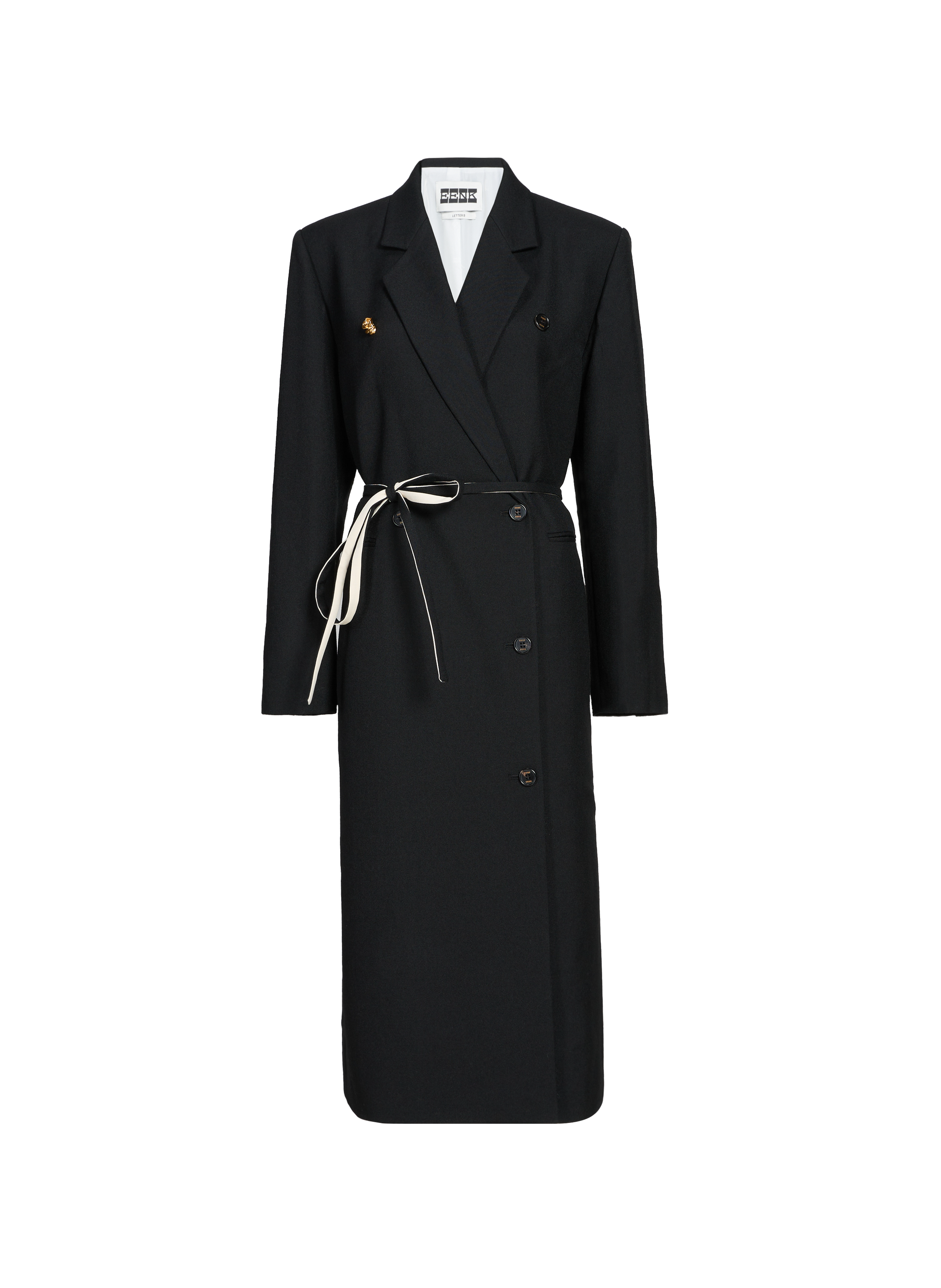Single-breasted wool Coat EENK Black