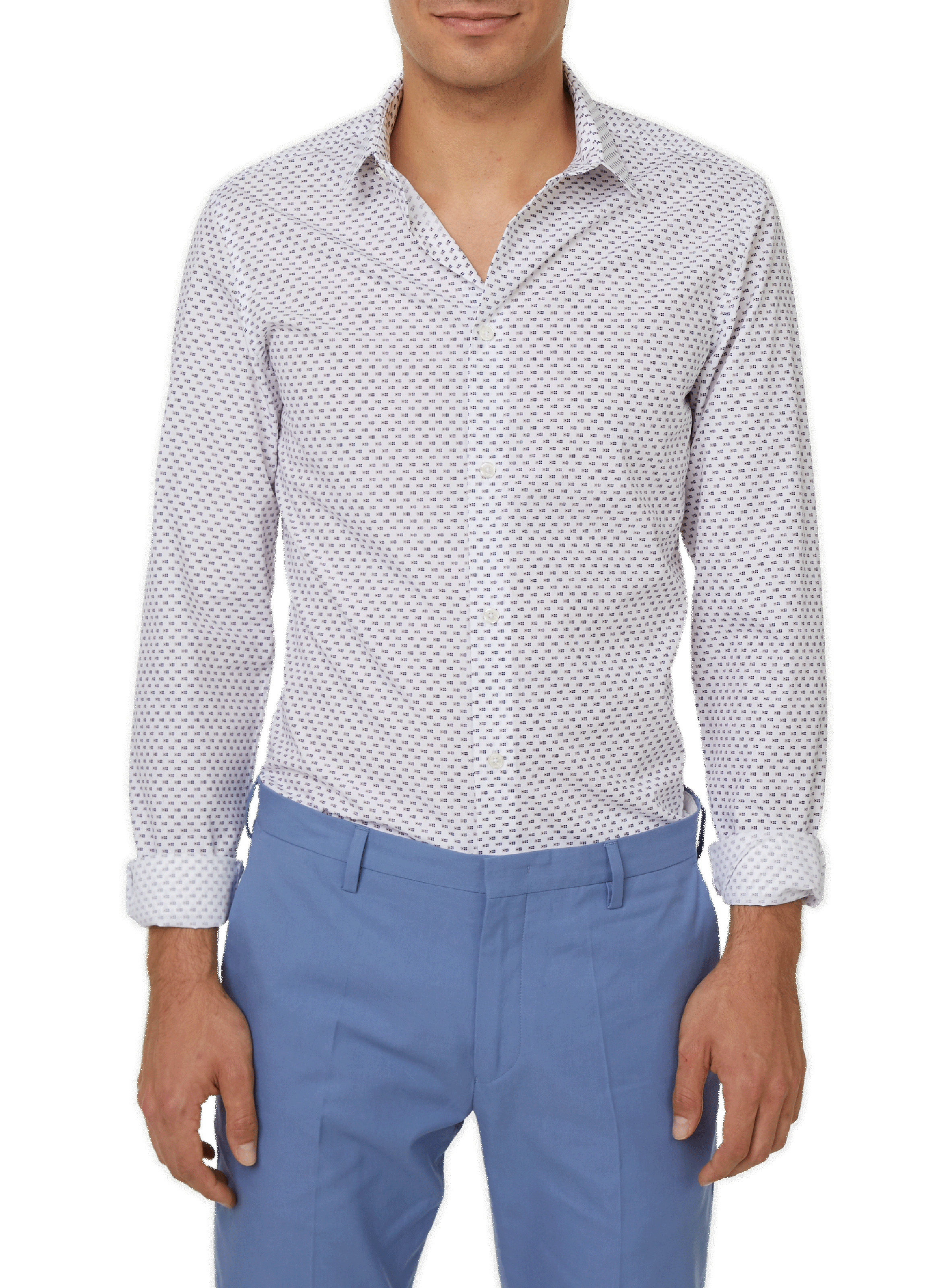 AU PRINTEMPS PARIS Cotton patterned shirt Blue