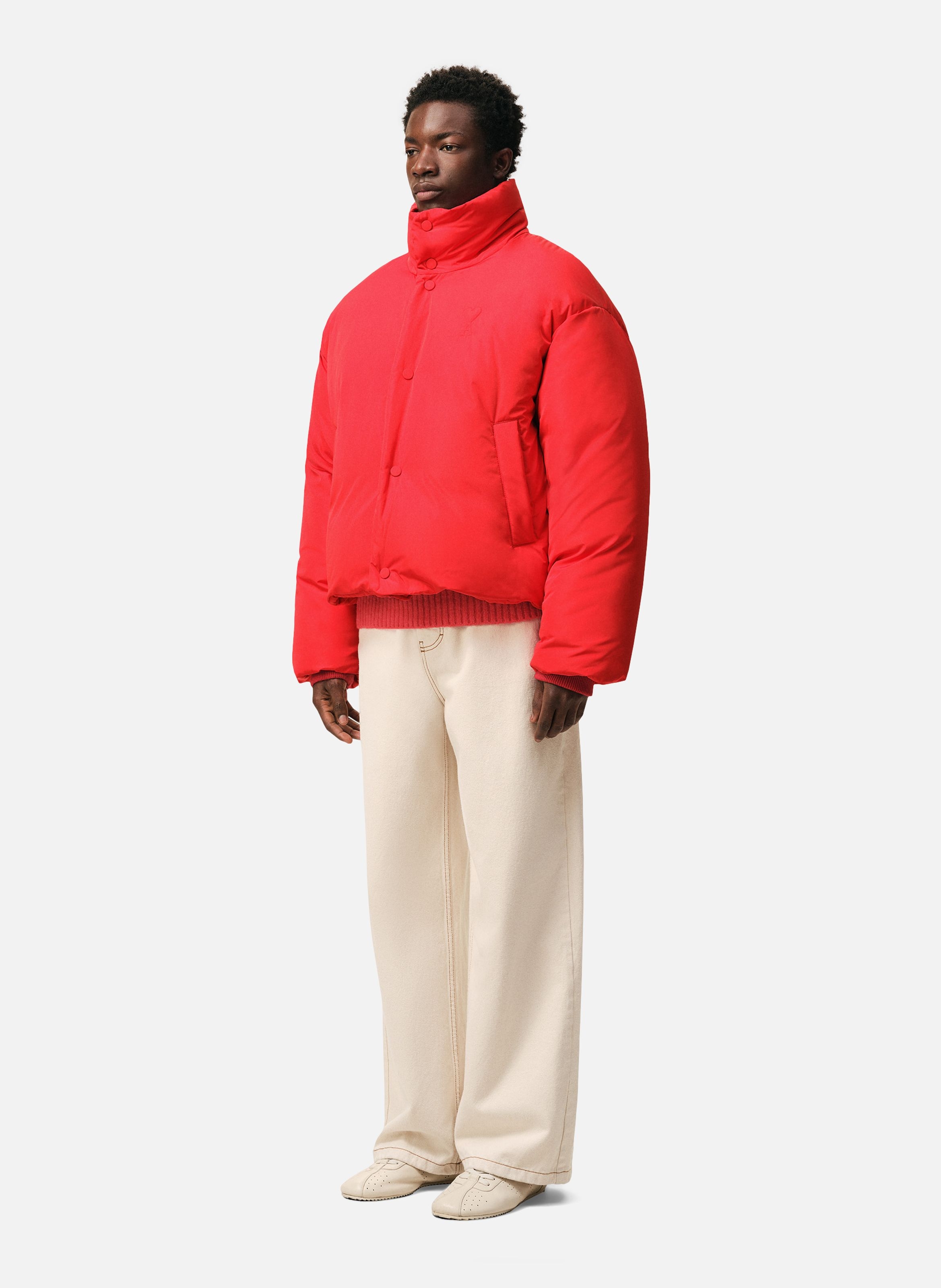 Doudoune ami de coeur en taffetas AMI PARIS Rouge