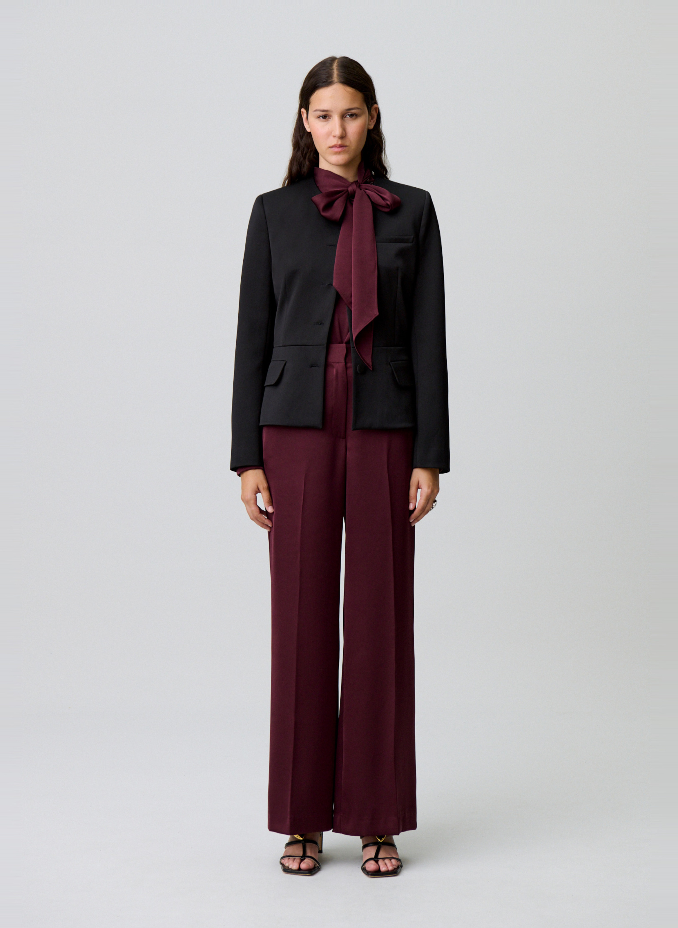 Pantalon large satiné paula CLAUDIE PIERLOT Rouge