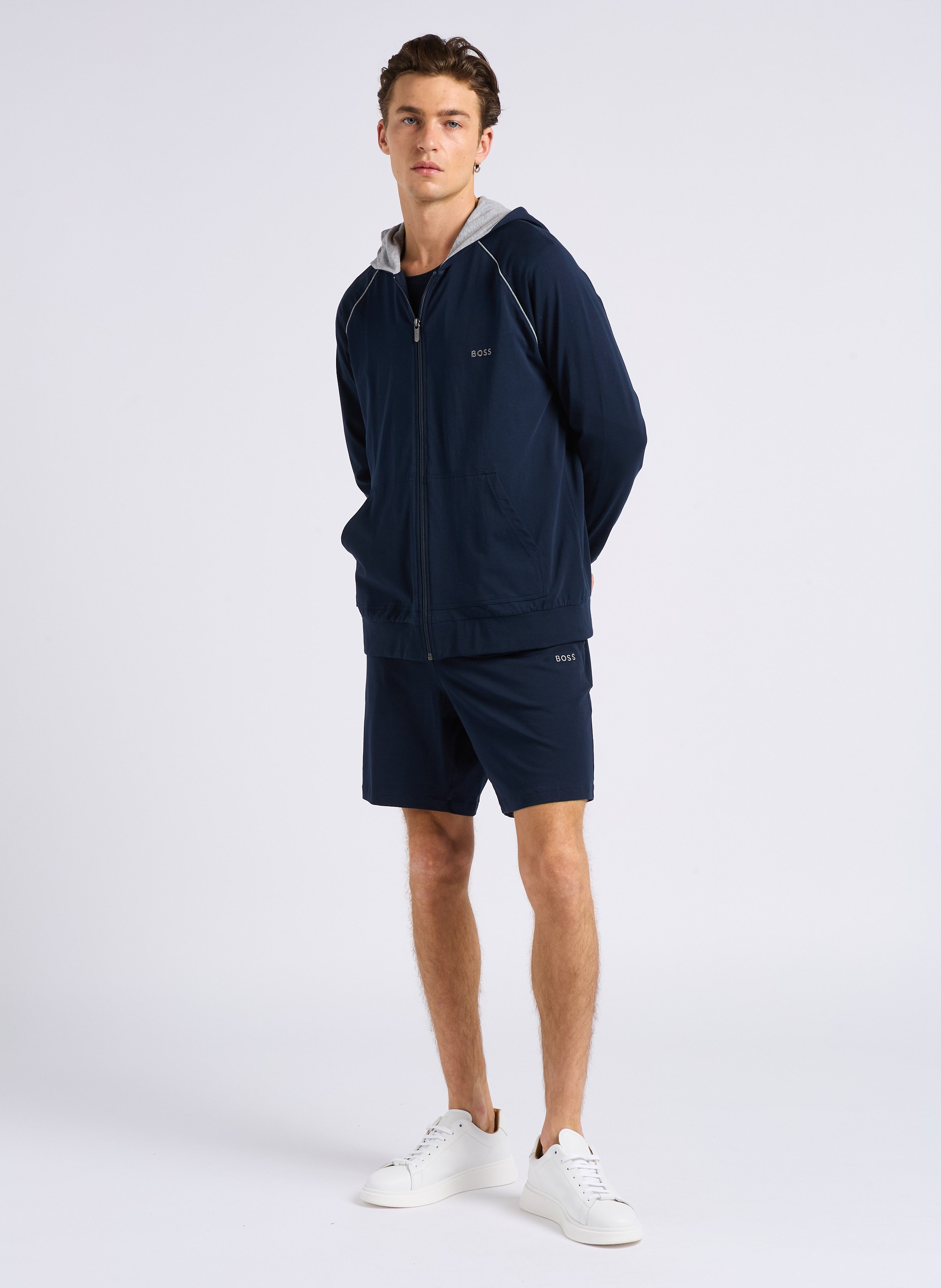 Sweat à capuche zippé Bleu