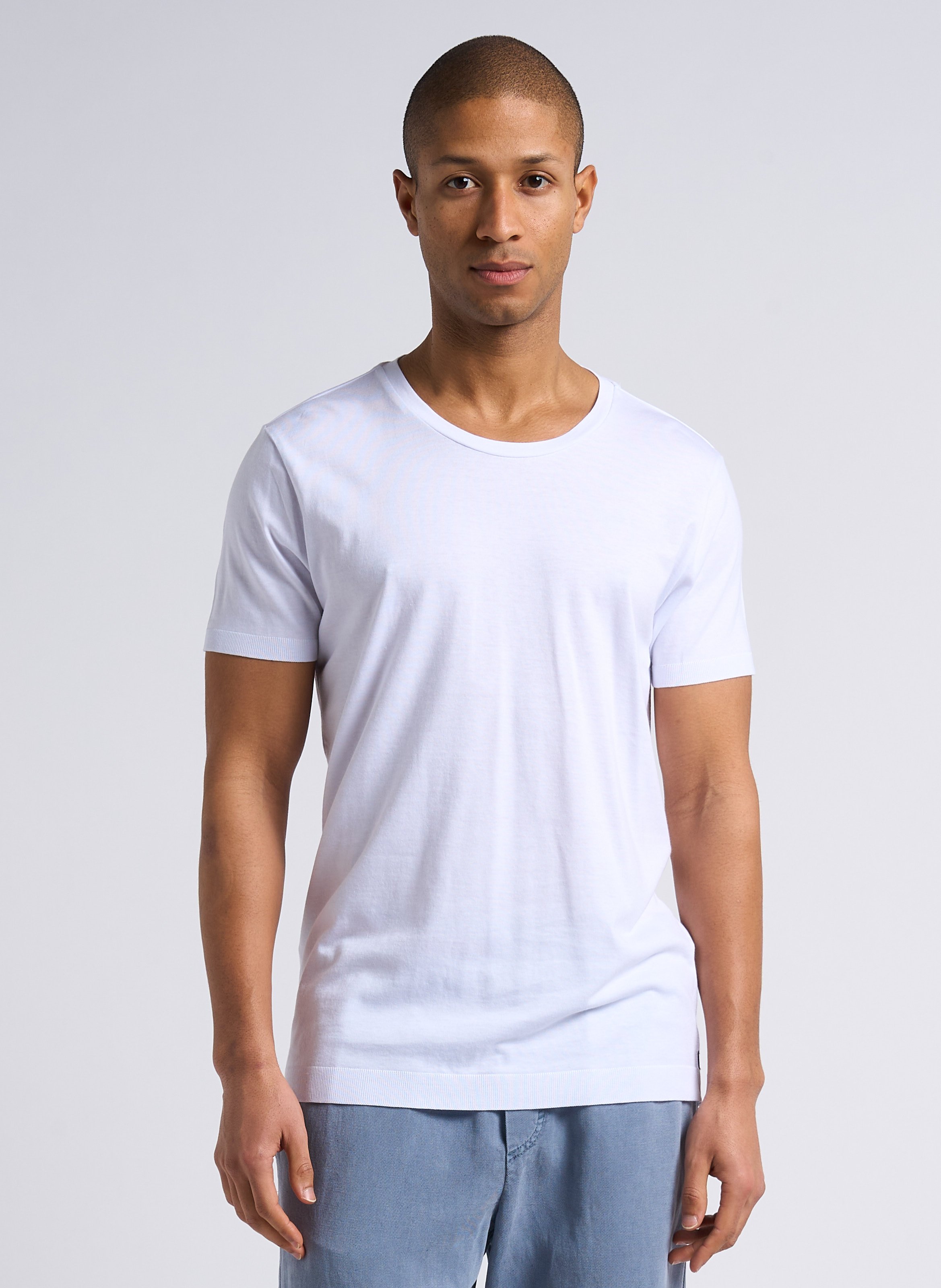 Tee-shirt col rond en coton mélangé IKKS Blanc