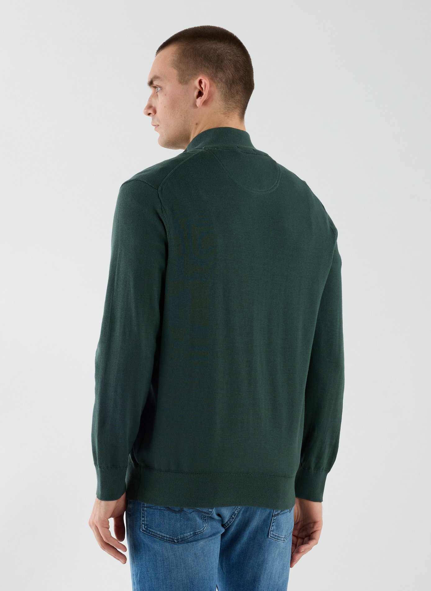Cotton trucker collar sweater TIMBERLAND Green