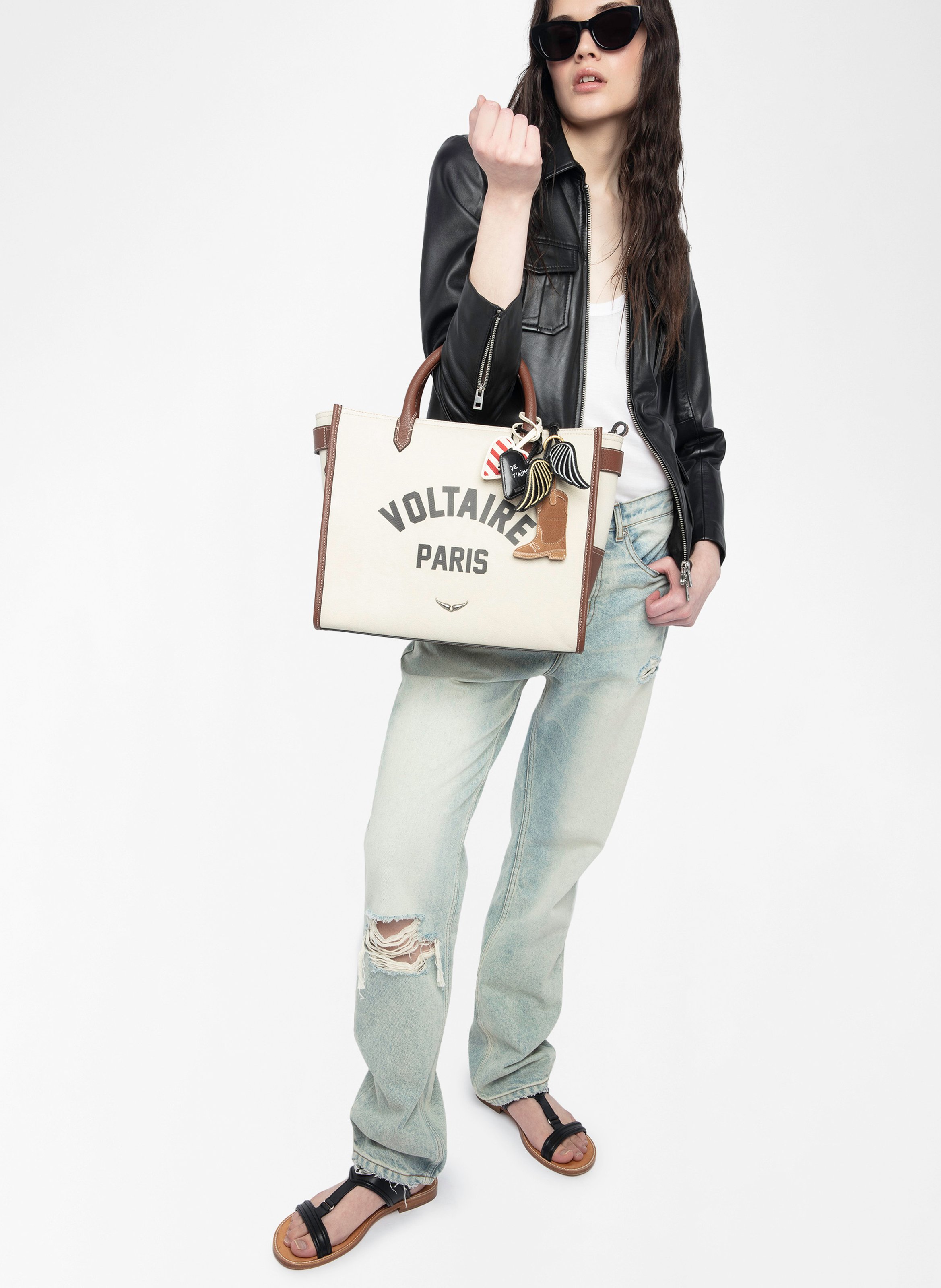 Sac cabas en coton angel ZADIG&VOLTAIRE Blanc