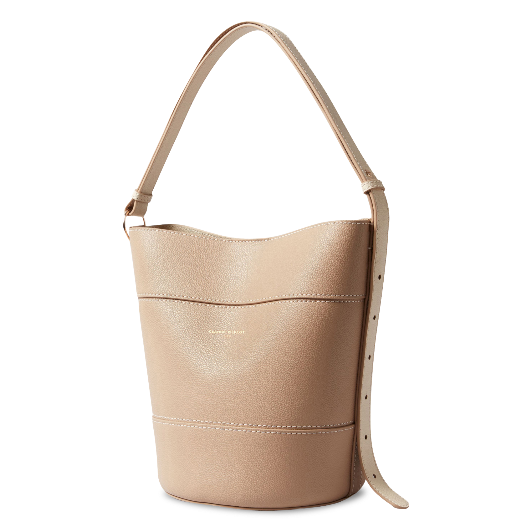 Sac seau en cuir CLAUDIE PIERLOT Beige