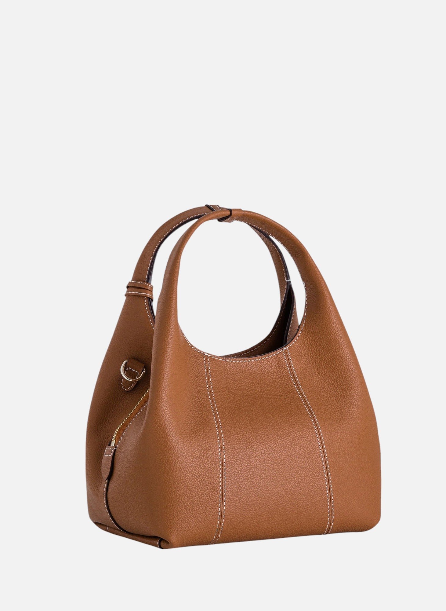 Petit sac à main juliette en cuir grainé LE TANNEUR Marron