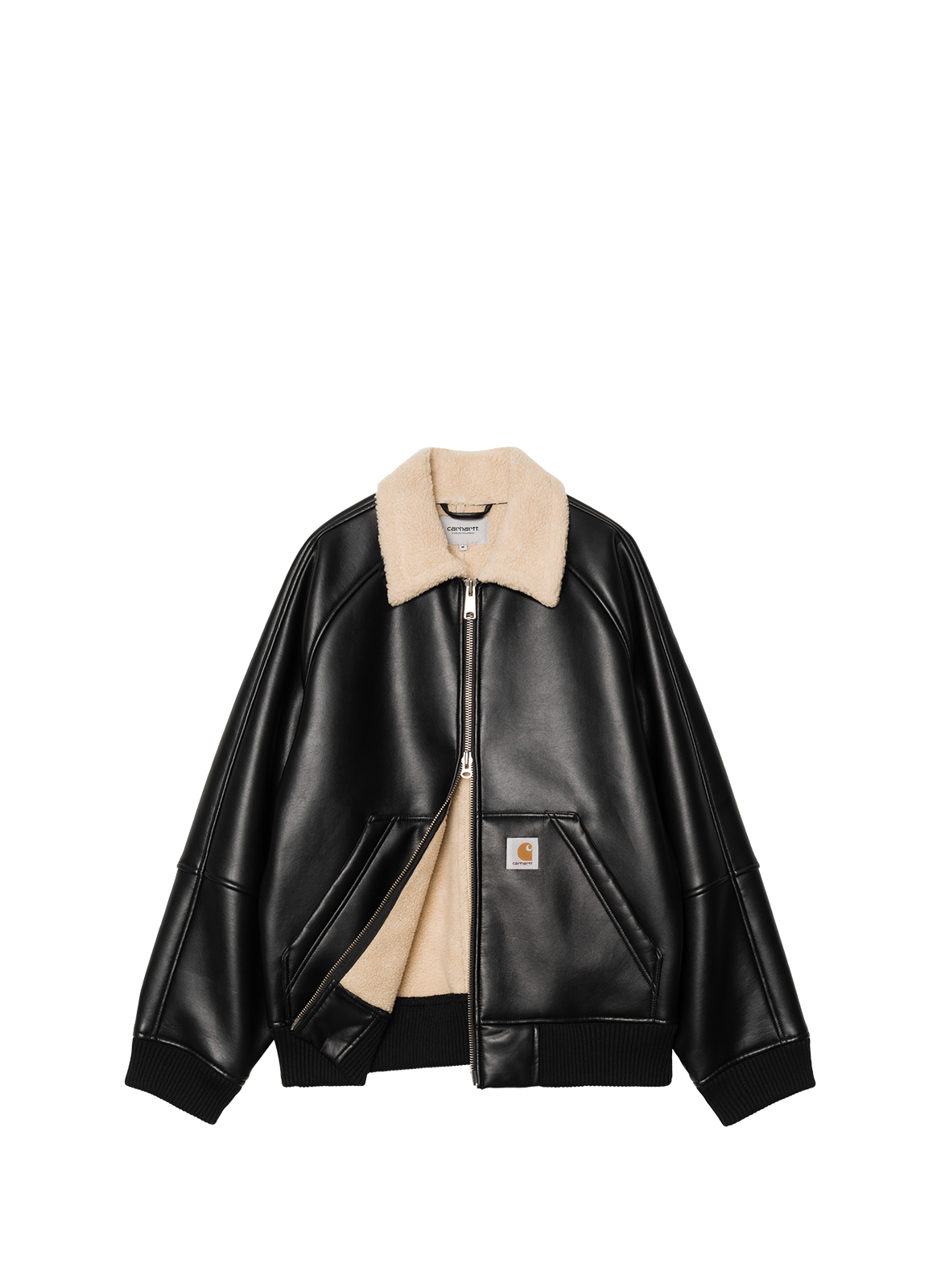 Oversized leather jacket Shepton CARHARTT WIP Black