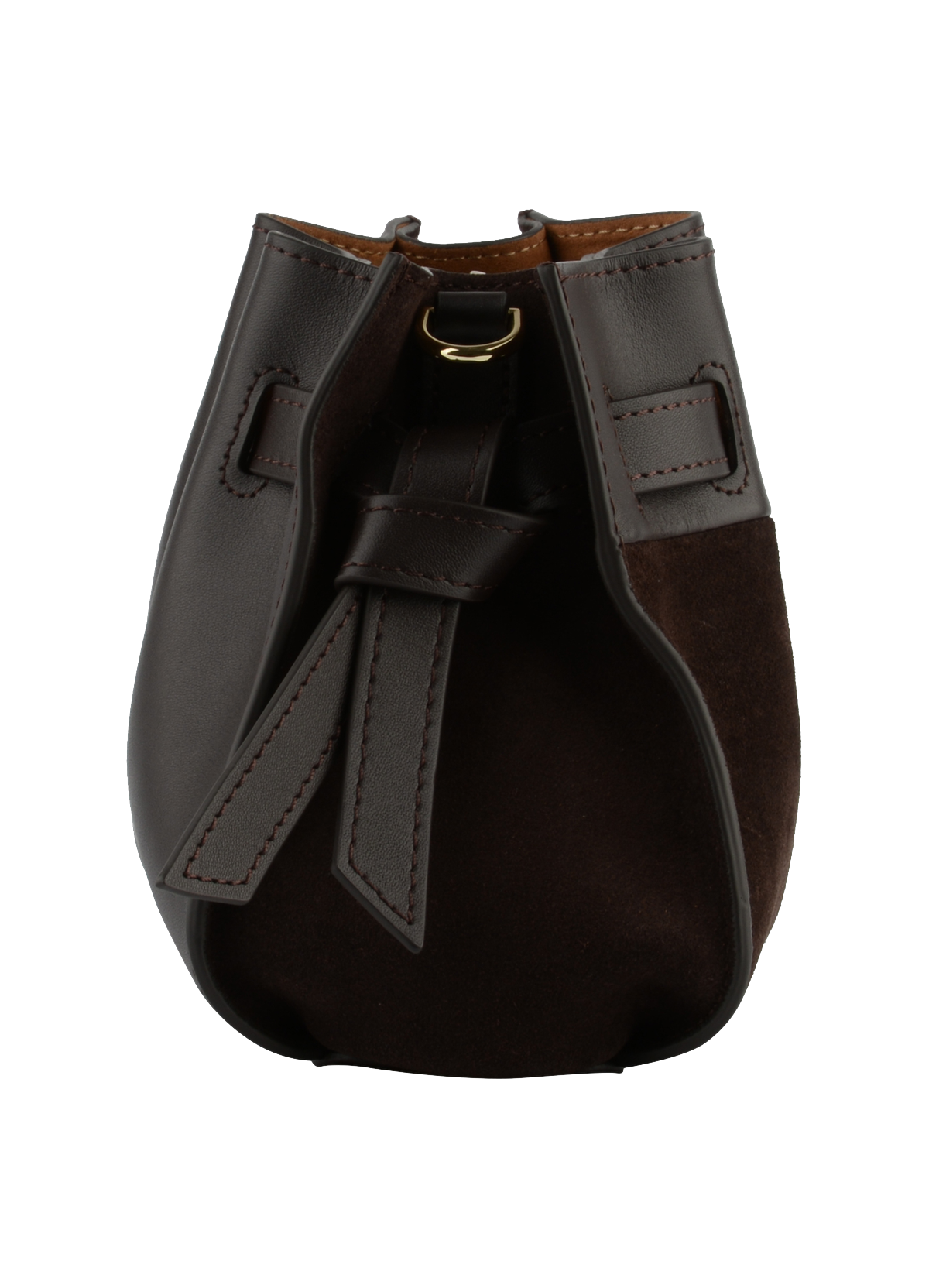 Blossom daim | sac porté travers pm POURCHET Marron