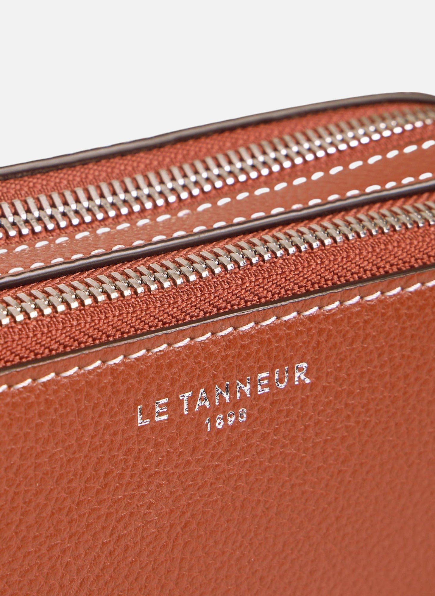 Petite sacoche 2 compartiments emile en cuir grainé LE TANNEUR Marron