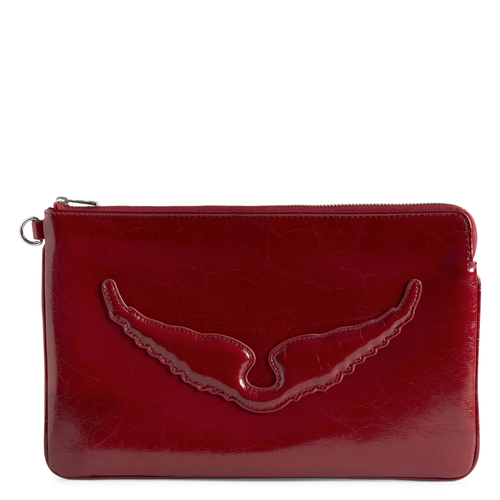 Porte-monnaie logo 3d relief en cuir angel ZADIG&VOLTAIRE Rouge
