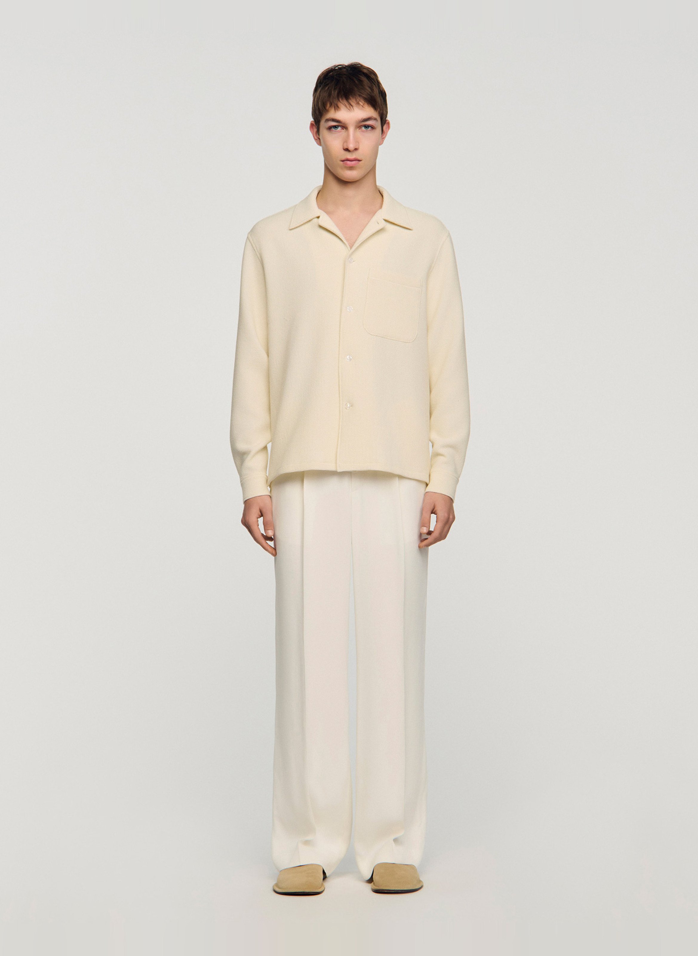 Chemise droite col classique SANDRO Beige