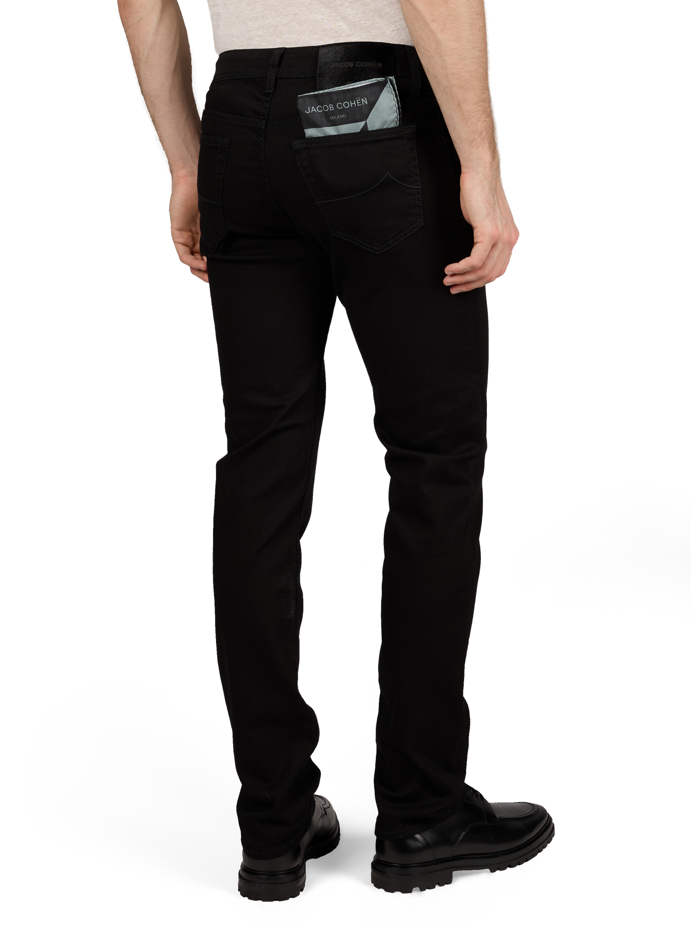 Jean droit en coton mélangé JACOB COHEN Noir