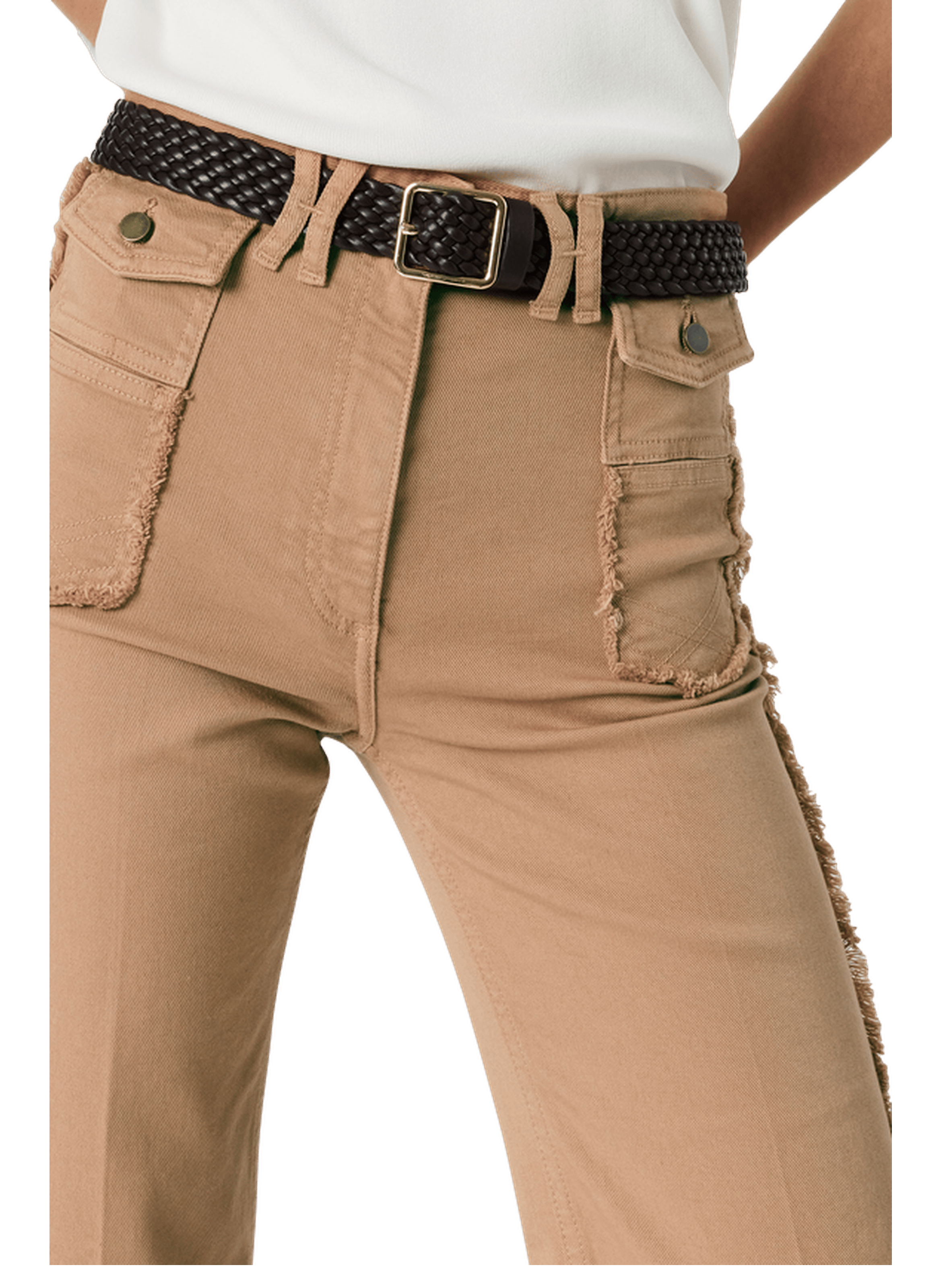 Jean flare à franges - anna GERARD DAREL Beige