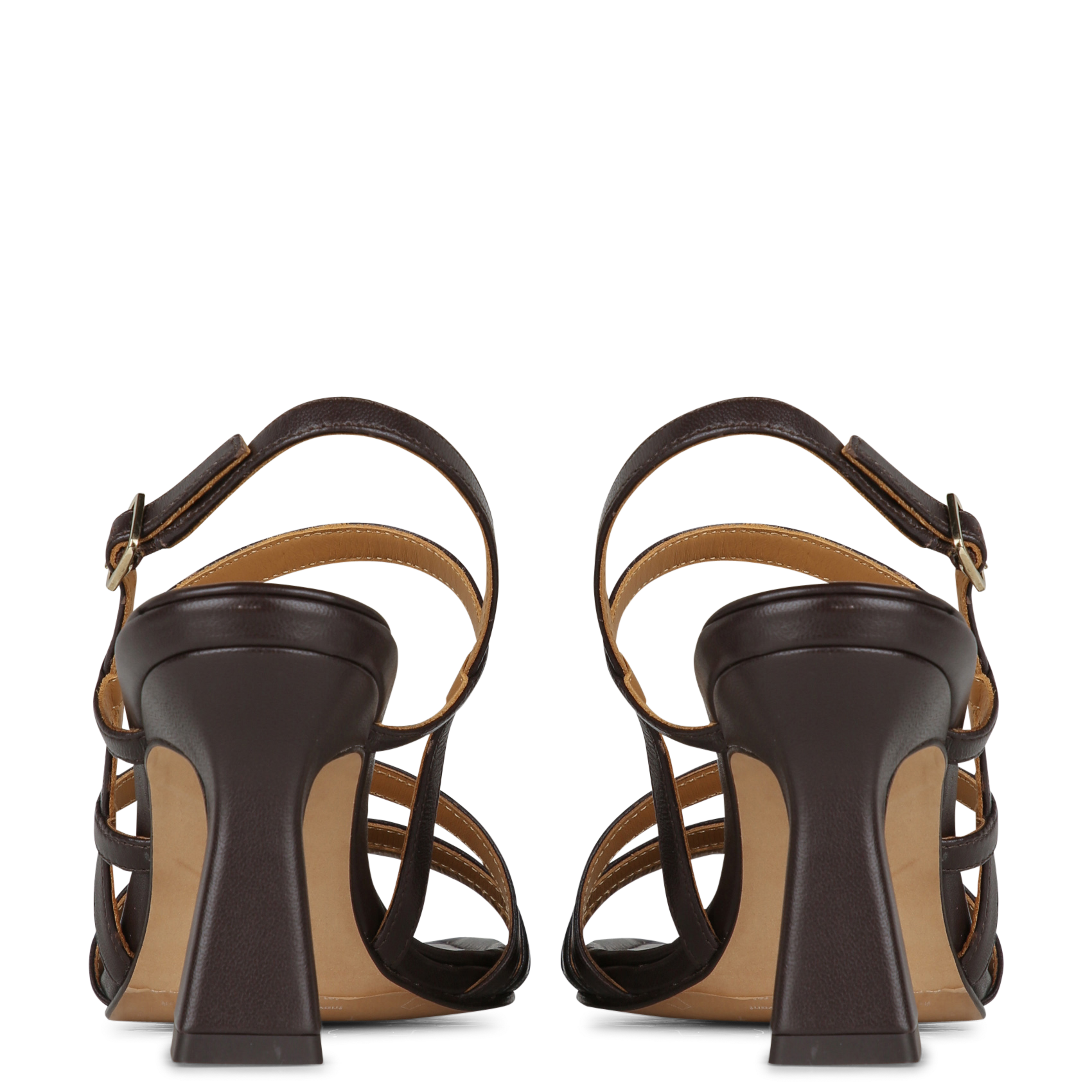 Sandales à talons en cuir selena BOBBIES Marron