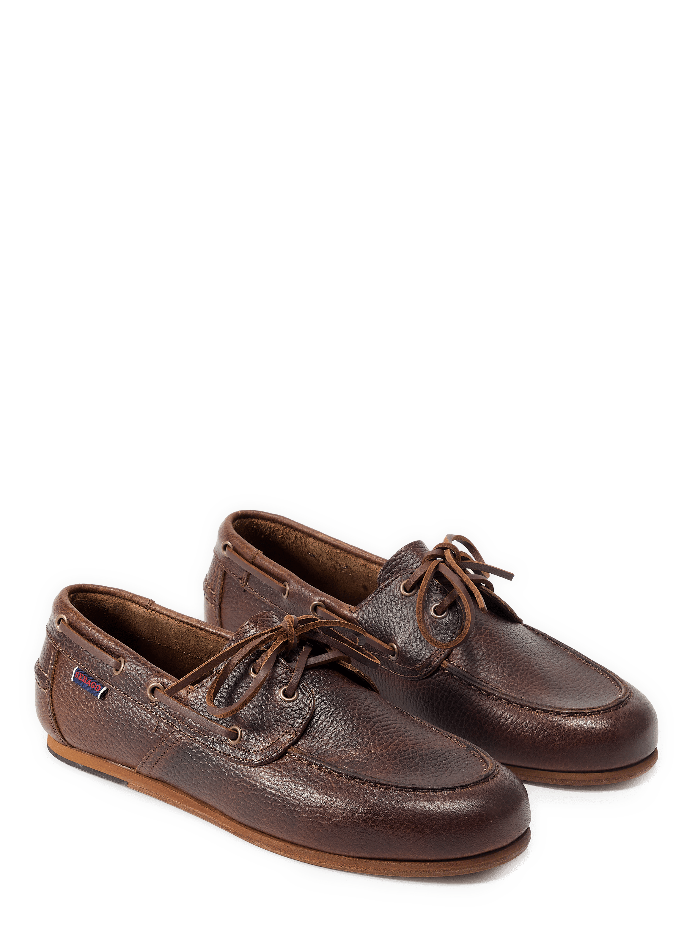 Owen Tumbled grained leather moccasins SEBAGO Brown