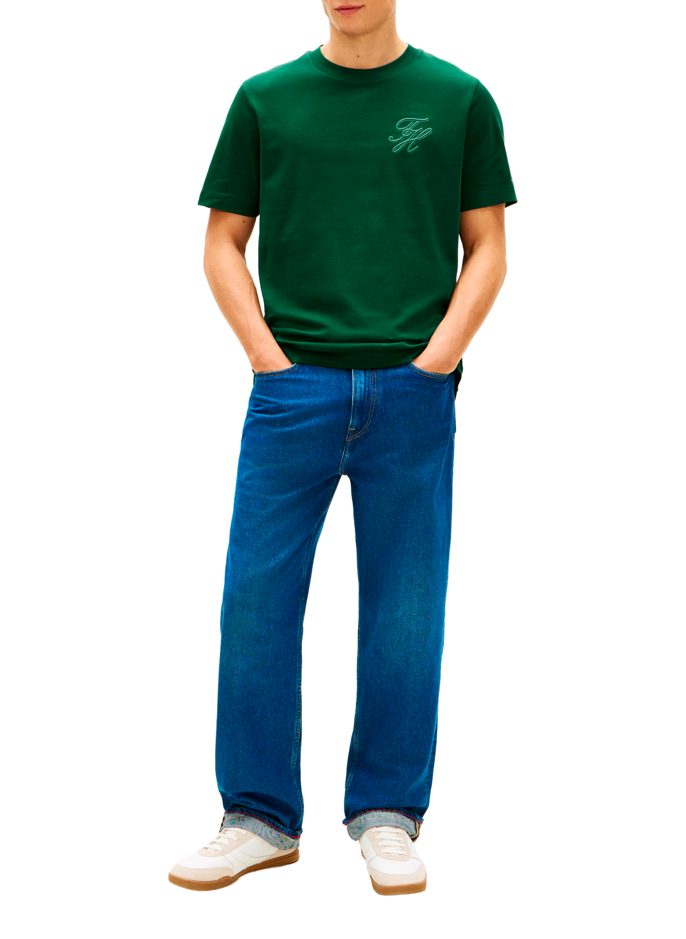 T-shirt à logo en coton TOMMY HILFIGER Vert