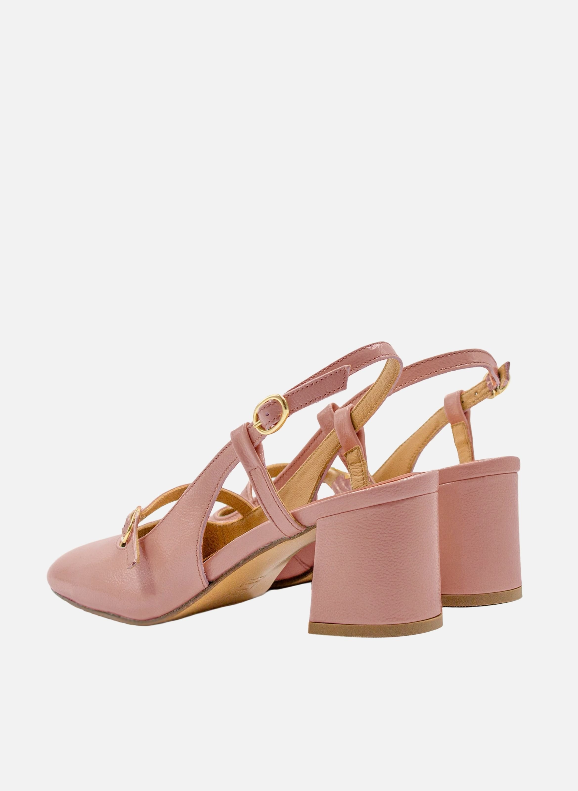 Escarpins slingback cuir vernis JULES & JENN Rose