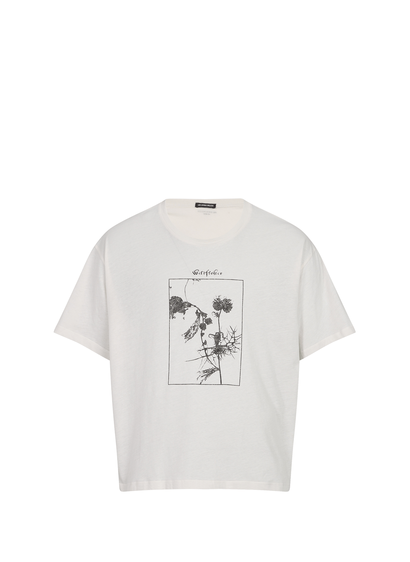 Short-sleeve printed cotton T-shirt ANN DEMEULEMEESTER Beige