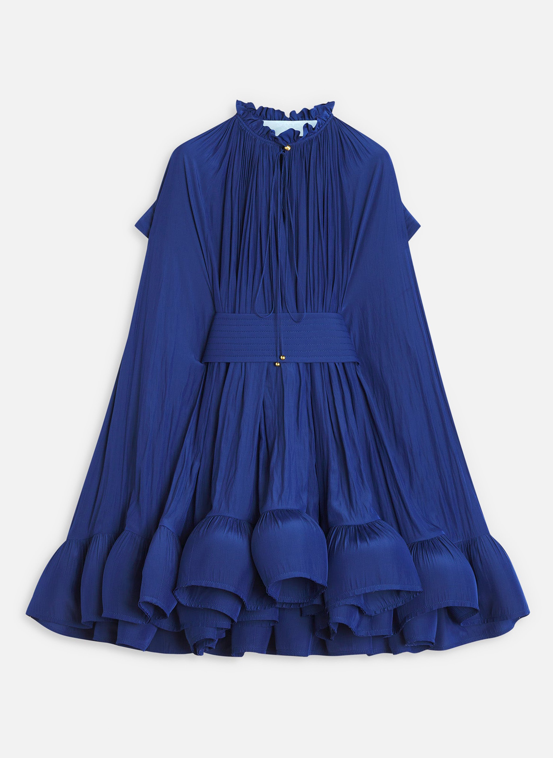 Robe courte en charmeuse LANVIN Bleu