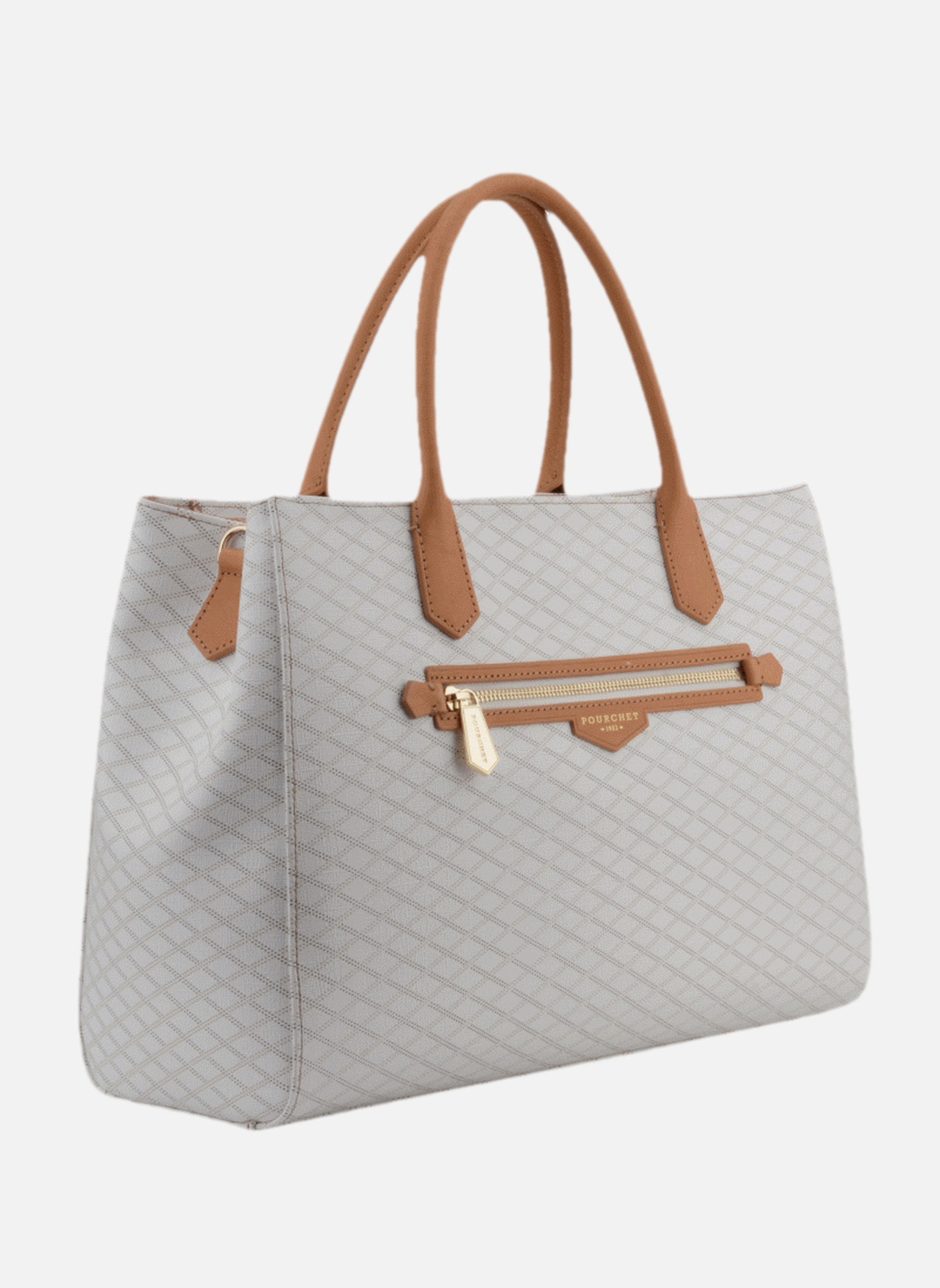 Volver coated | sac porté main gm en cuir de vachette POURCHET Blanc