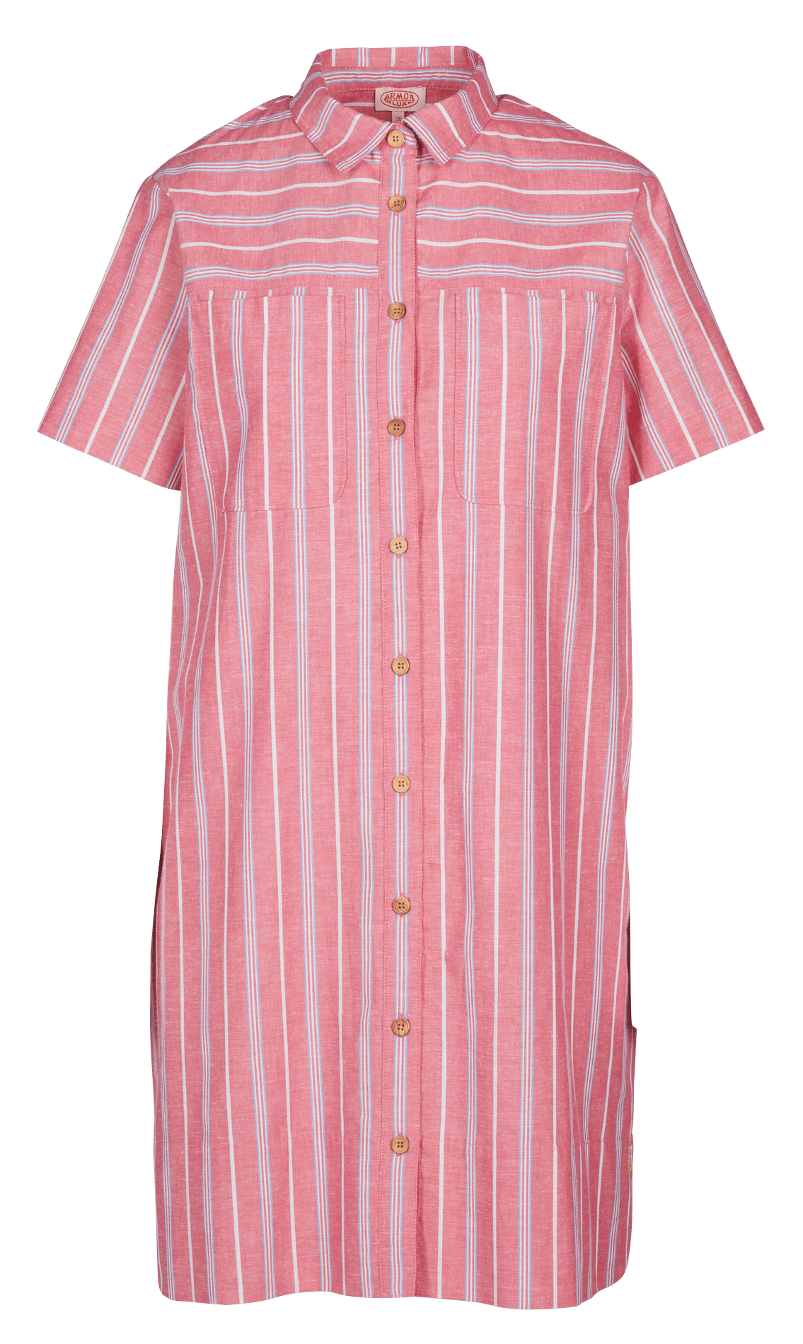 Korte jurk met heritage strepen. ARMOR-LUX Roze