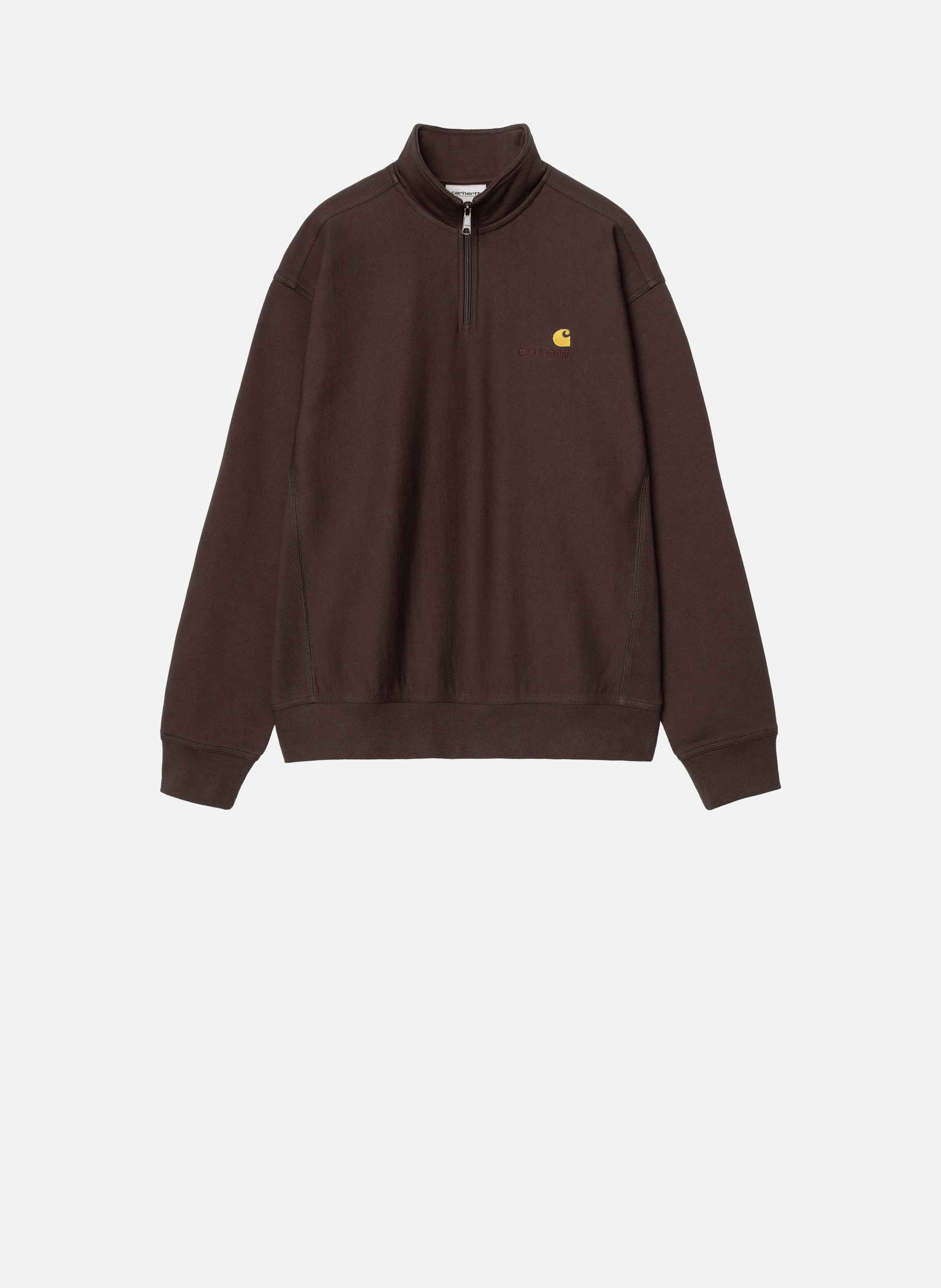 Sweat zippé half zip american script CARHARTT WIP Marron