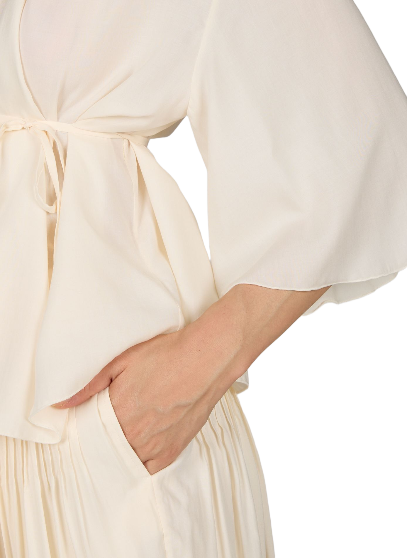 Weites Blusenhemd aus Seidenmischung LAMRONS Beige