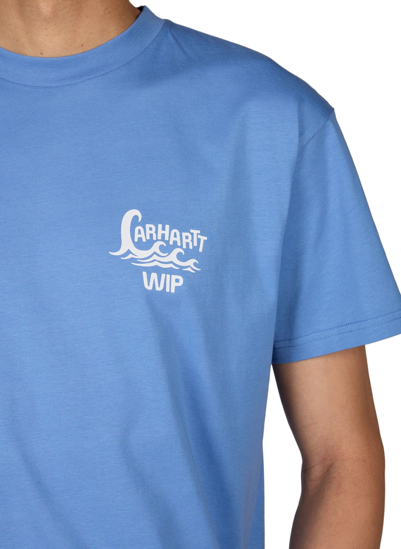 Short-sleeved Waves cotton T-shirt CARHARTT WIP Blue