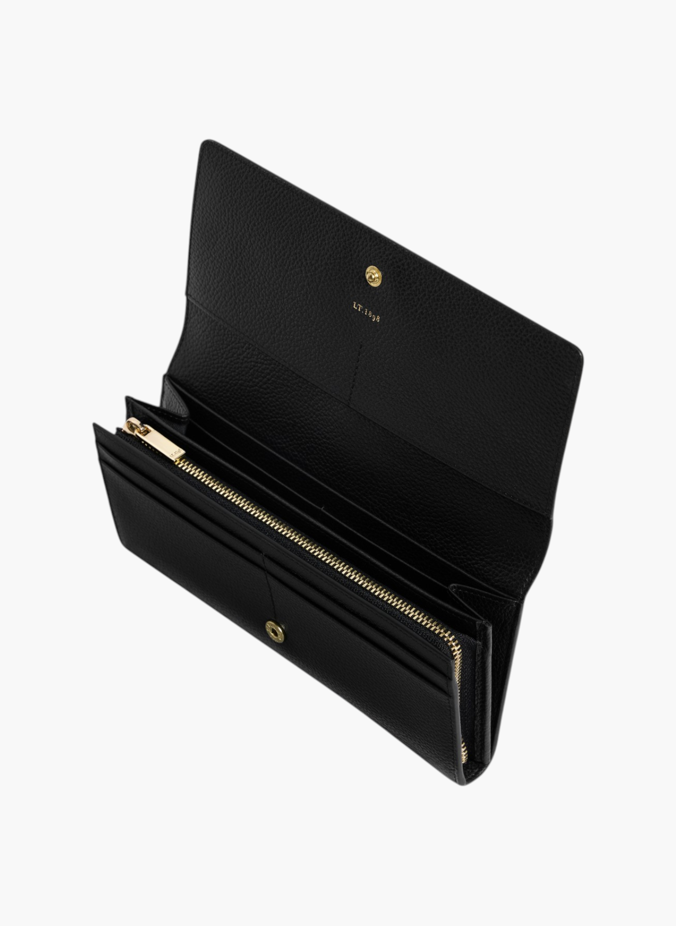 Grand portefeuille à rabat louison en cuir grainé LE TANNEUR Noir