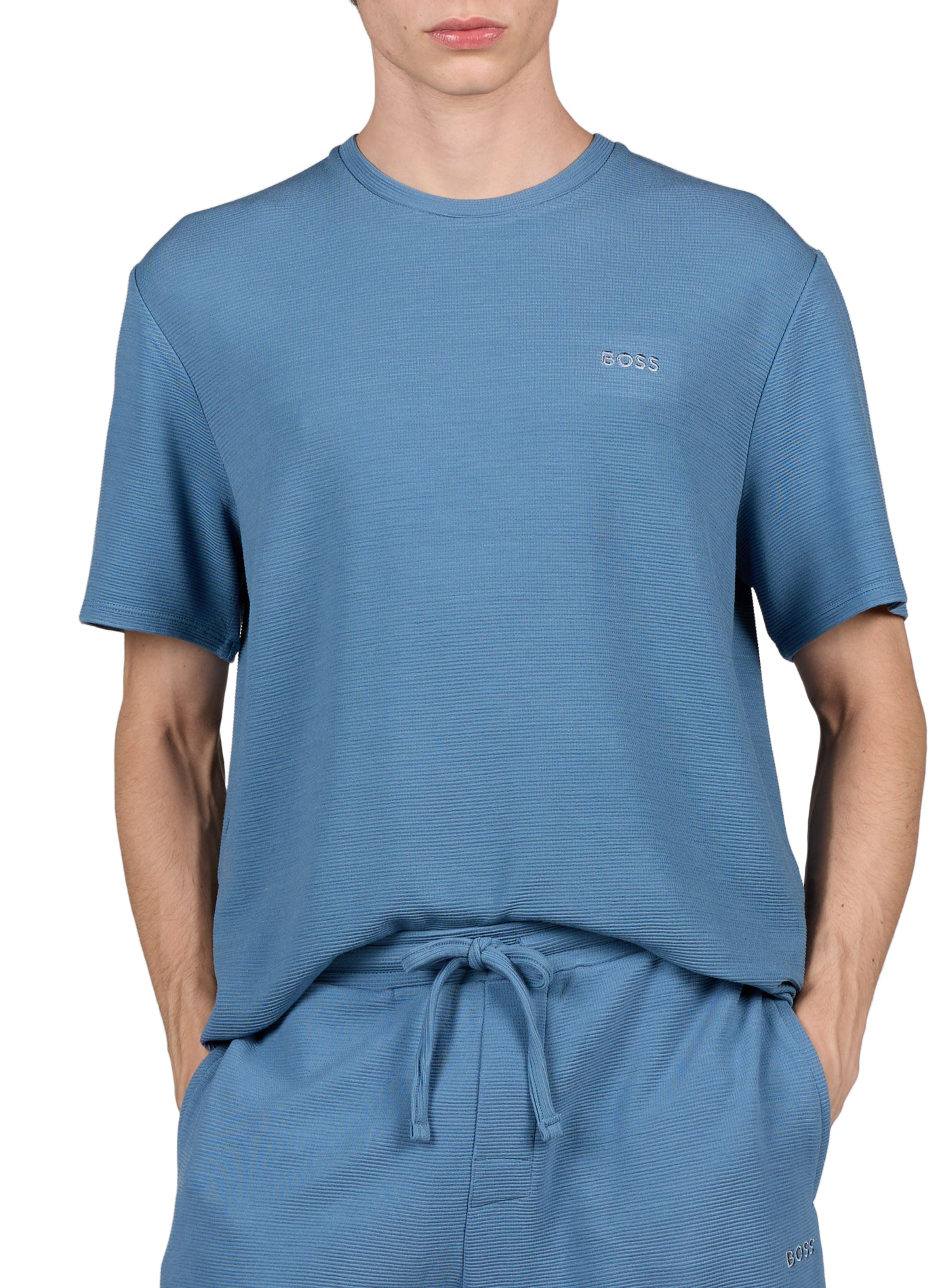 Short-sleeved round neck T-shirt BOSS Blue