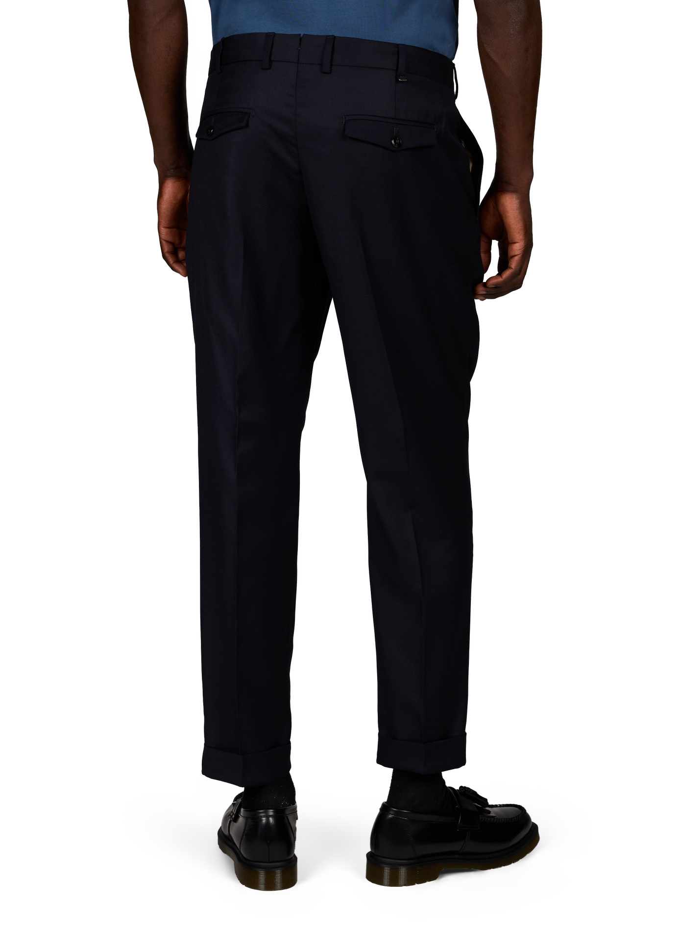 Virgin wool pleated trousers PT01 Blue
