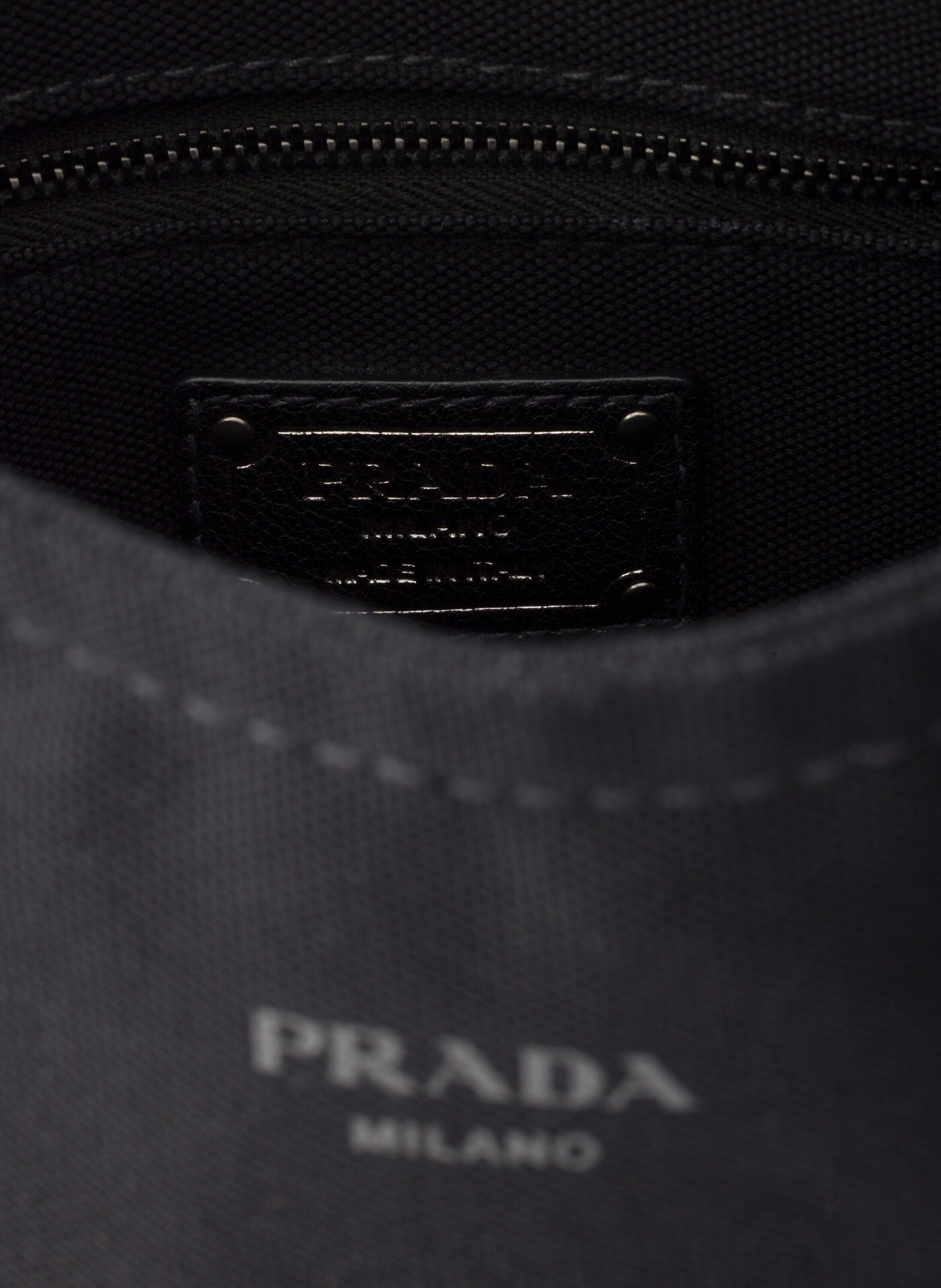 Grand sac prada route en toile et cuir PRADA Noir