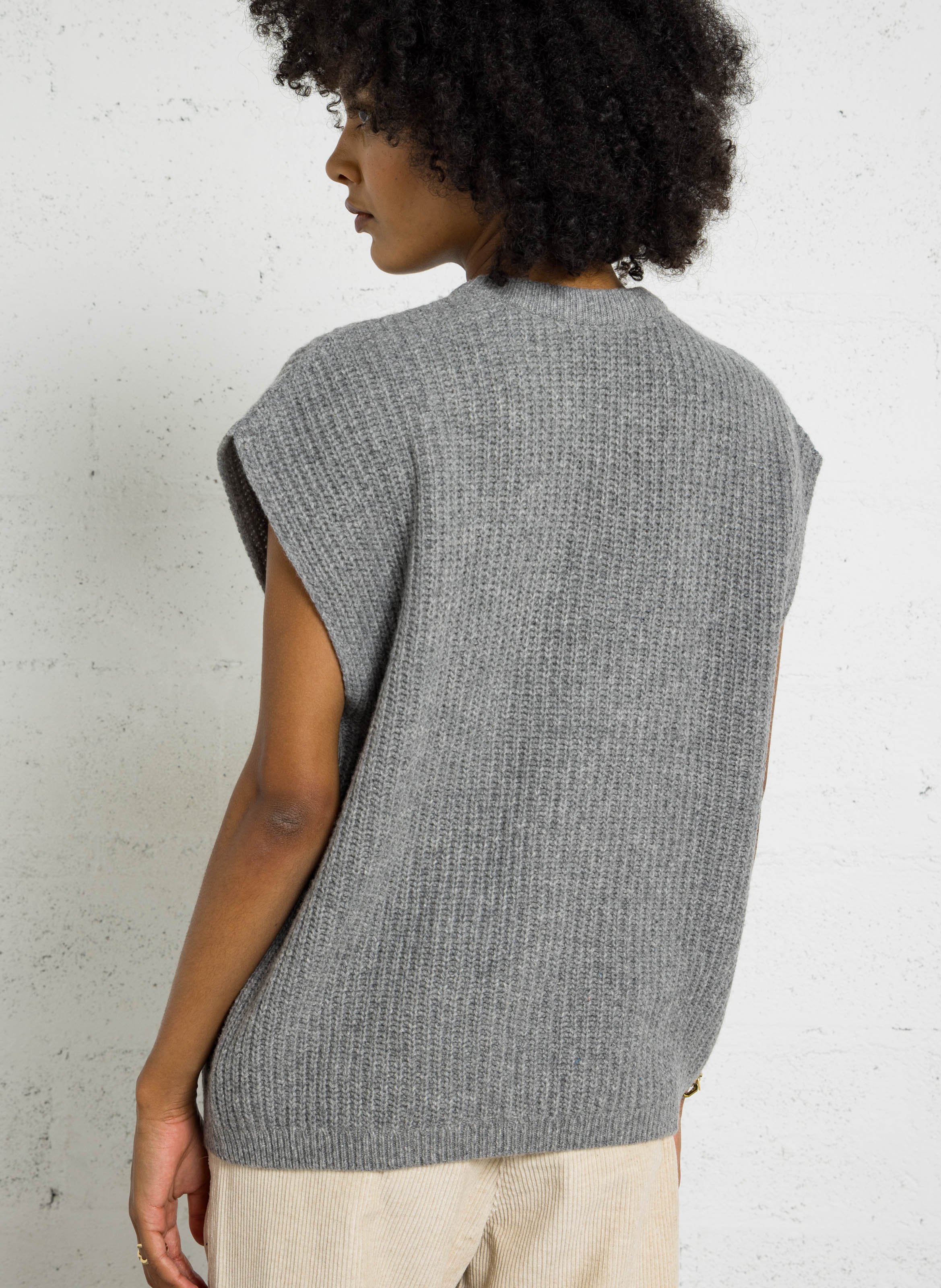 Pull ample col rond en laine mélangée ARMOR-LUX Gris