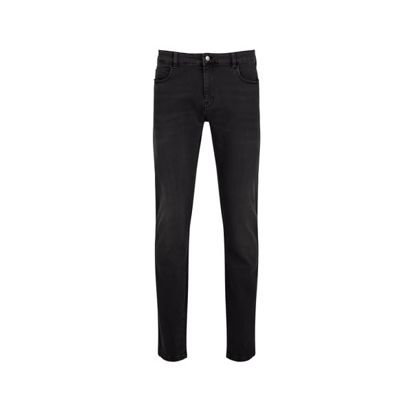 Jean uni en denim de coton mélangé Jean uni en denim de coton mélangé