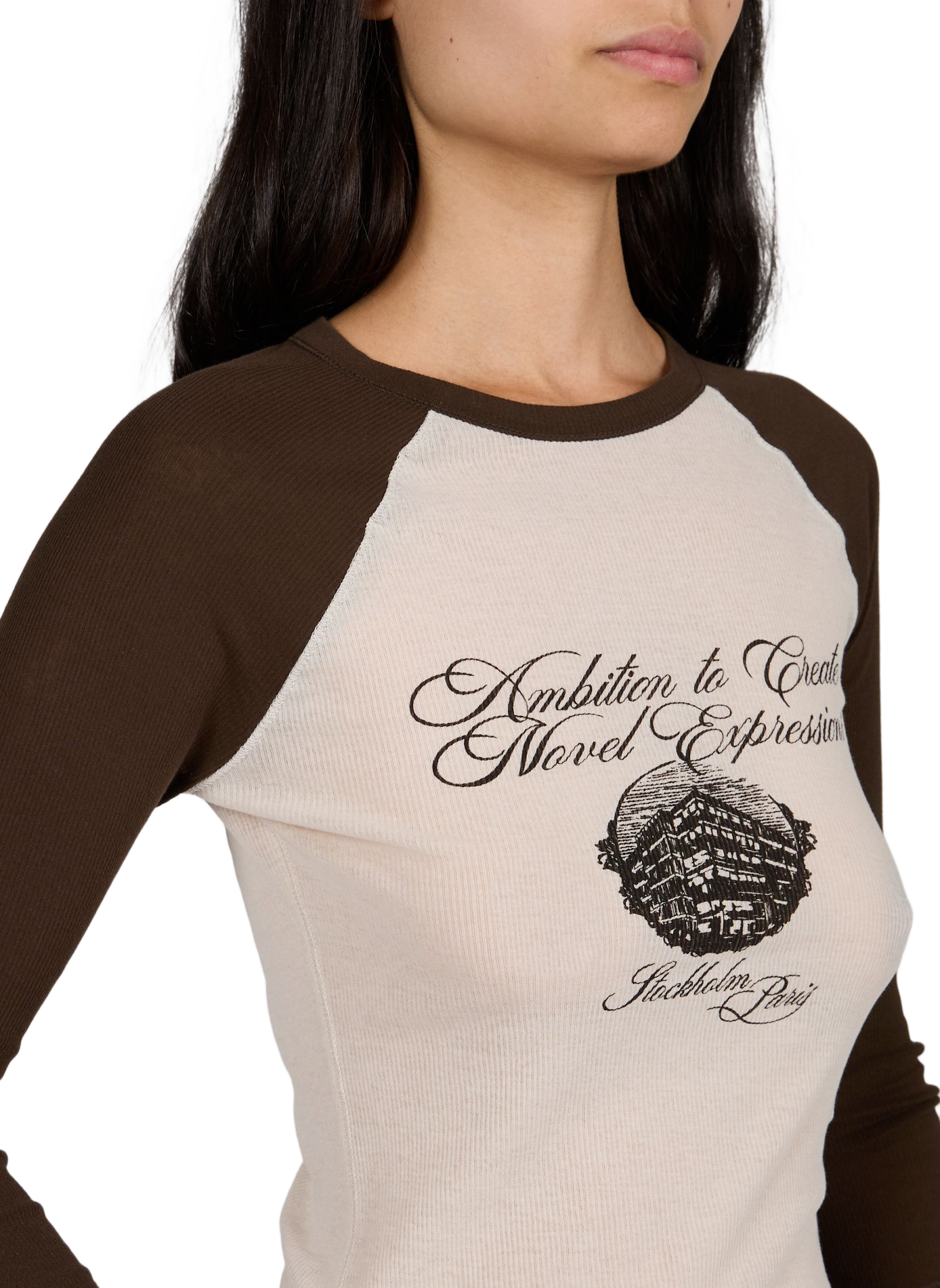 Eng anliegendes bedrucktes T-Shirt aus Baumwolle ACNE STUDIOS Beige