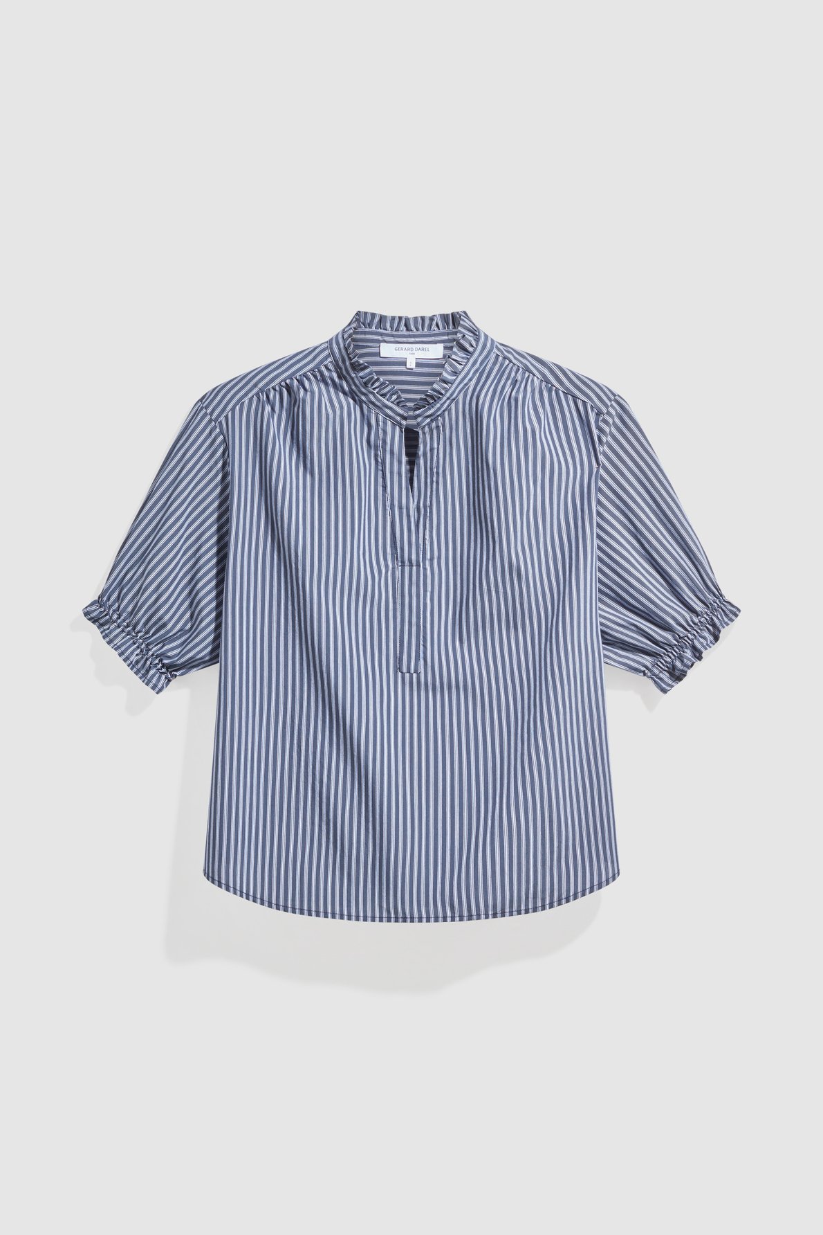 Blouse rayée à volants - louann GERARD DAREL Bleu