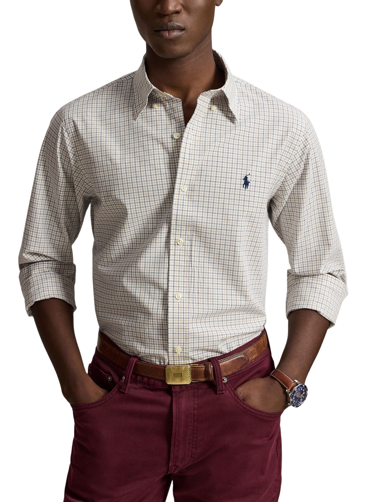 Chemise cintrée en coton mélangé POLO RALPH LAUREN Blanc