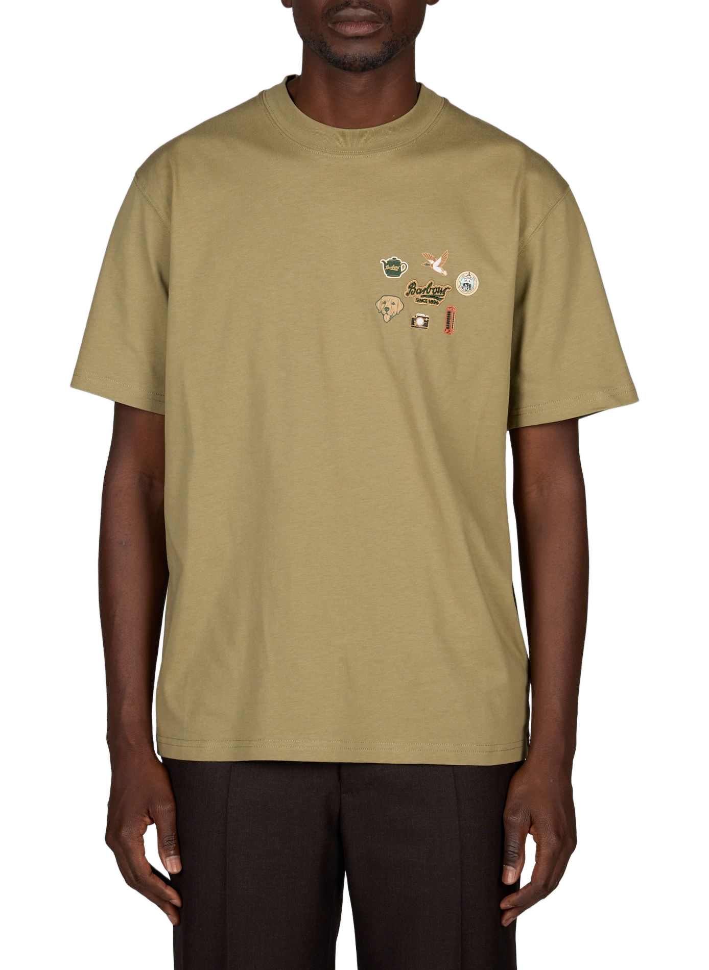 T-shirt droit à patch en coton BARBOUR