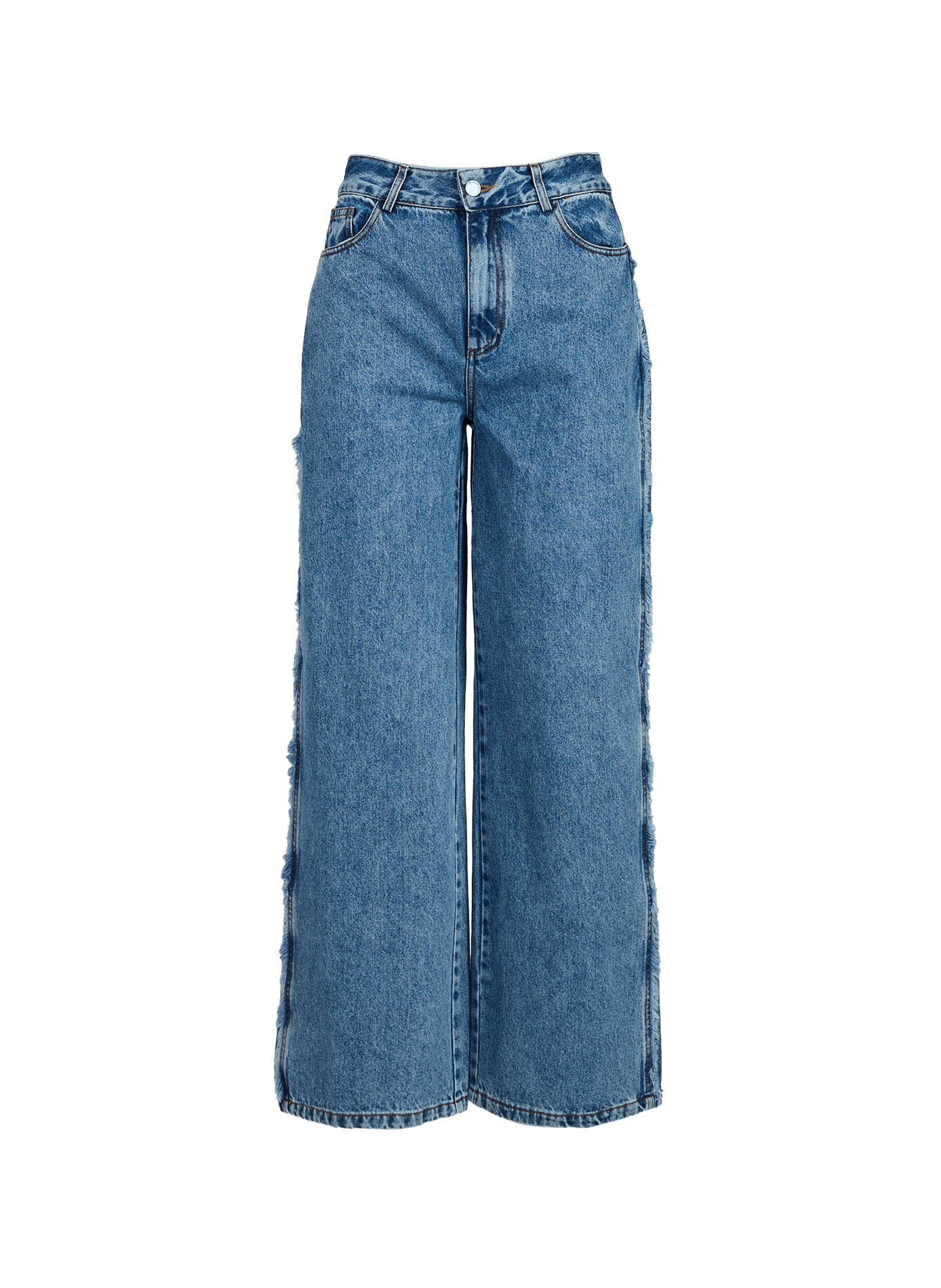 Jeans droit Pins en coton mélangé LAURE+MAX Bleu