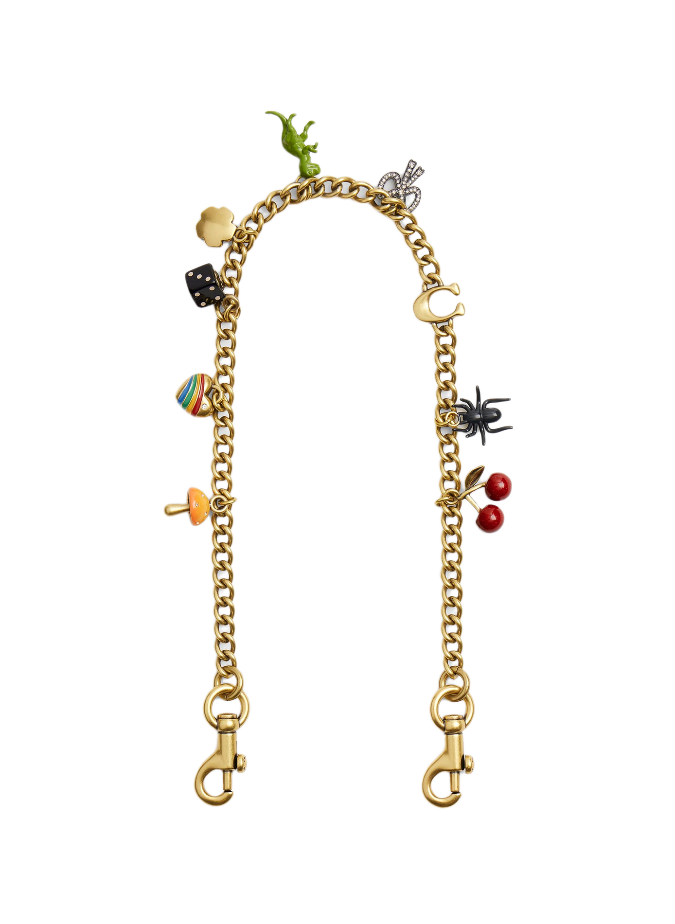 Catena per borsa fantasia in ottone misto COACH Multicolore